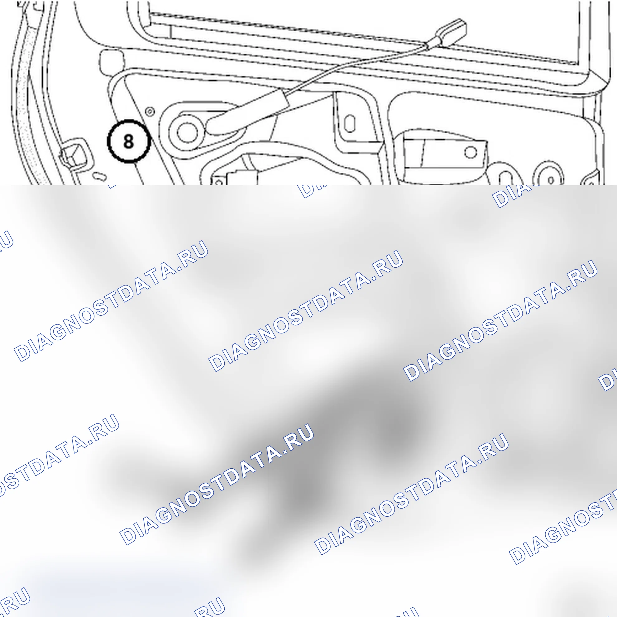 Механизм механического стеклоподъемника задней двери. Renault Megane III