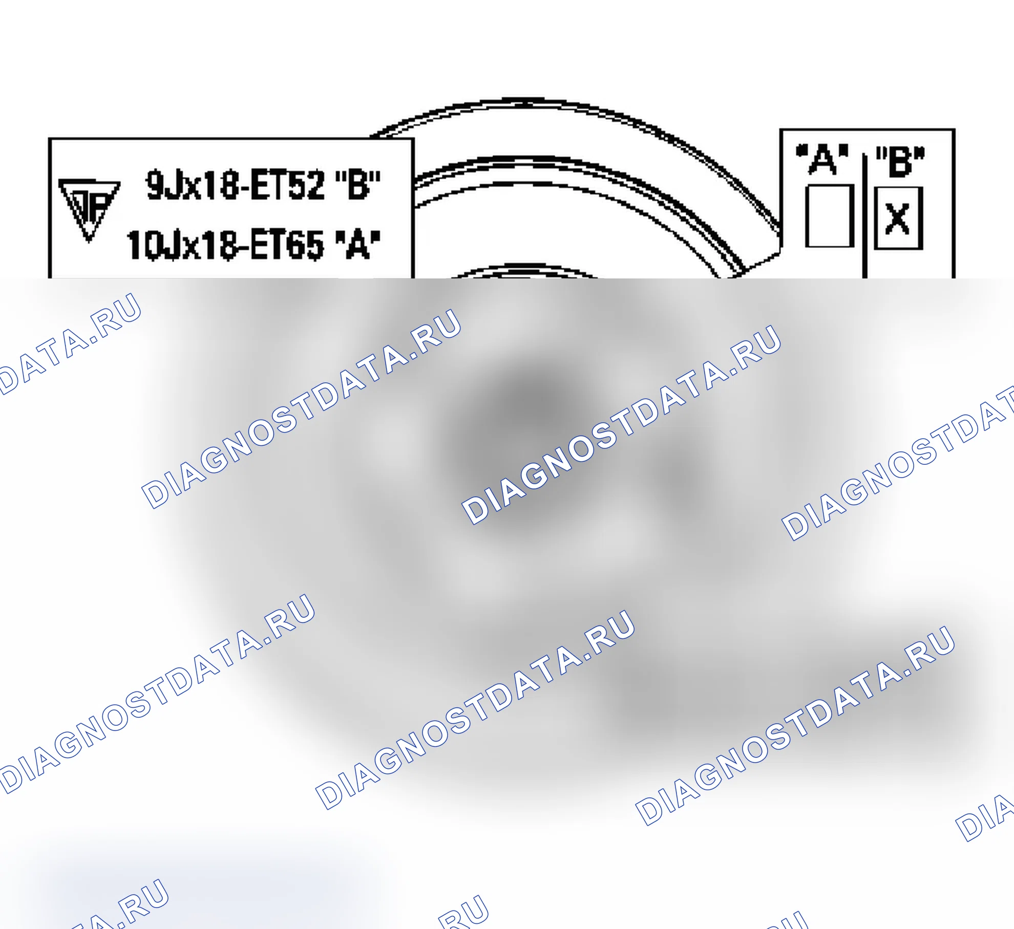 Рис. 22: Определение размера колеса. Porsche Boxster S 986