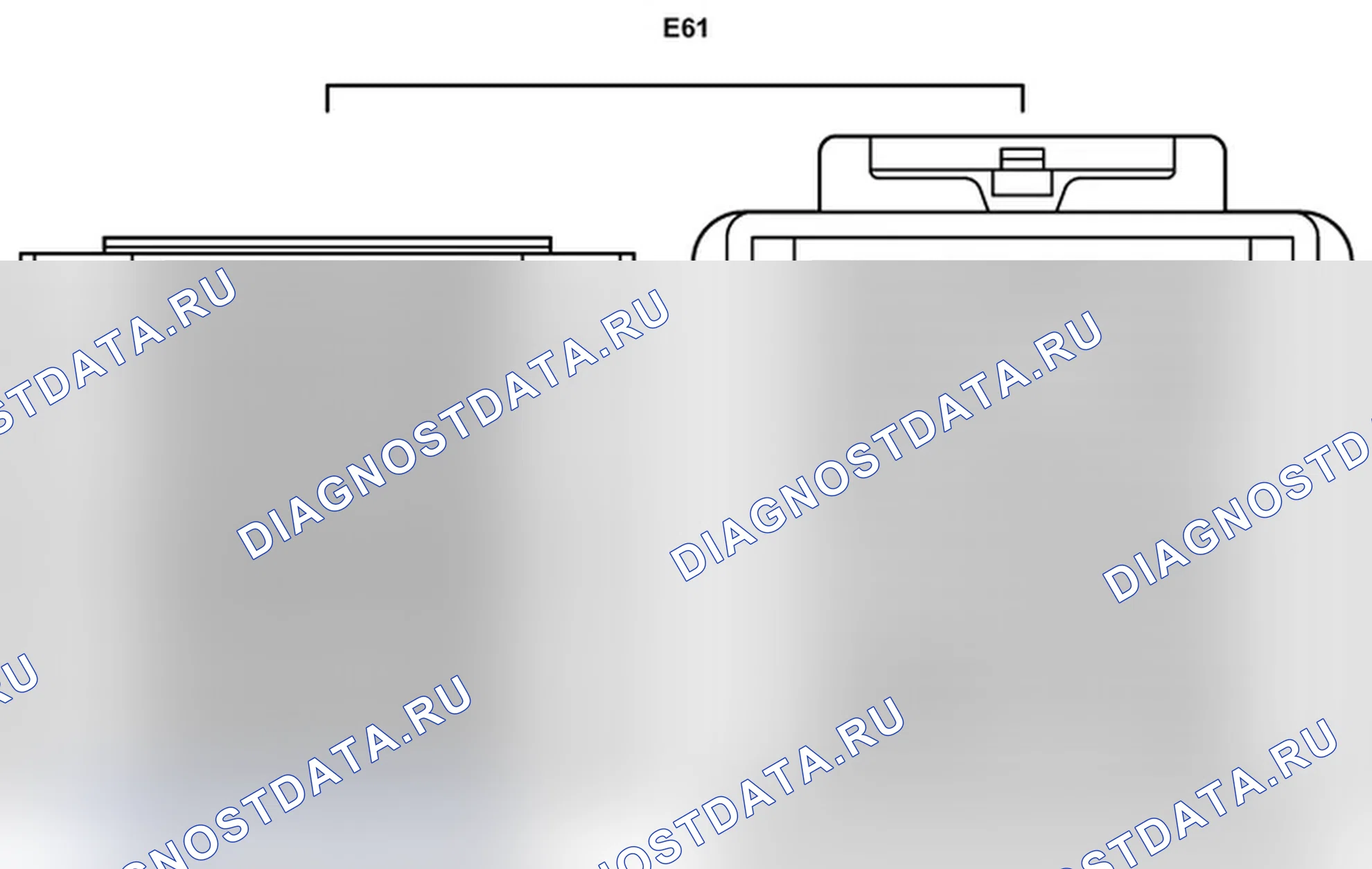 Рис. 591: Вид с торца соединительного разъема (E61). Toyota Land Cruiser 200