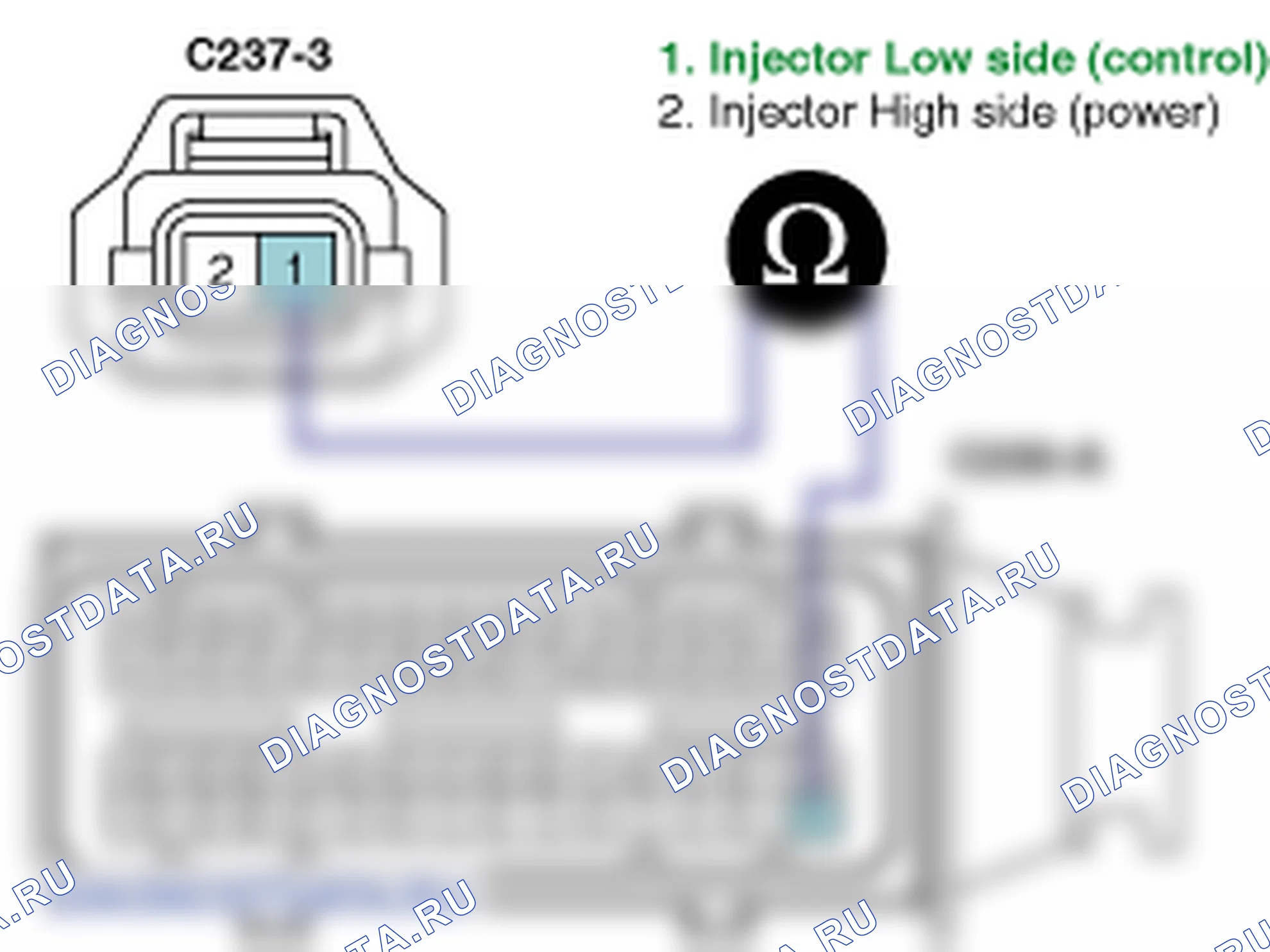Контроль проводов — P0203. Hyundai Santa Fe CM