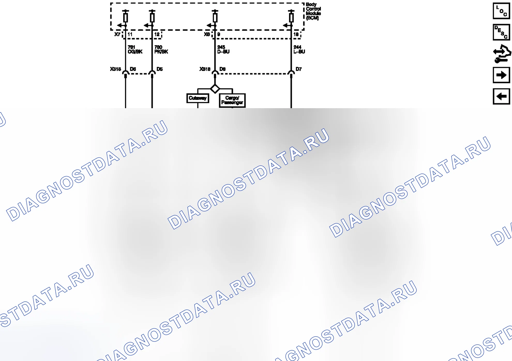 Рис. 4: Выключатели блокировки дверей. GMC Cutaway G3500 