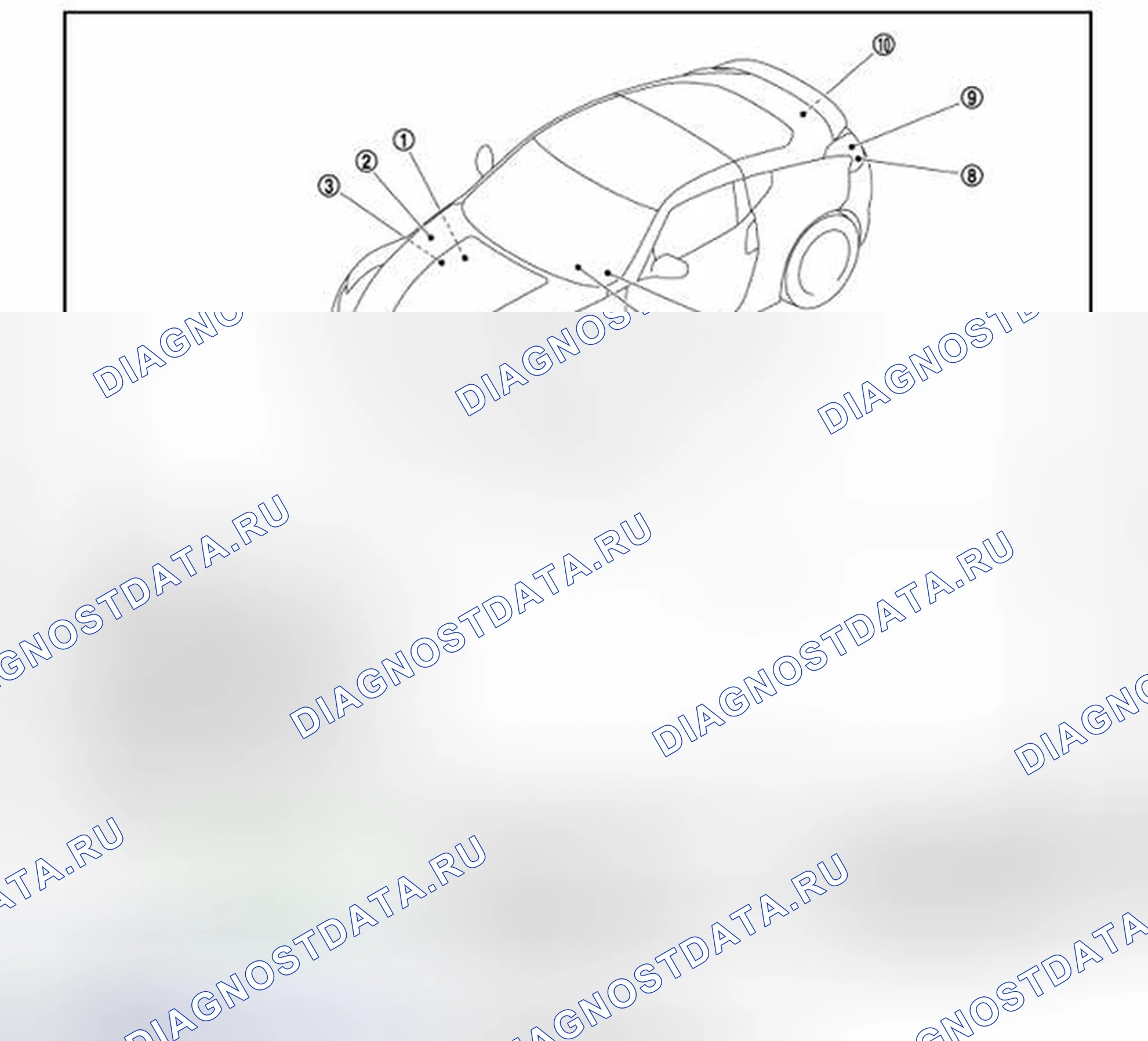 Рис. 12: С дневной системой ходового огня: расположение компонентов. Honda MDX I