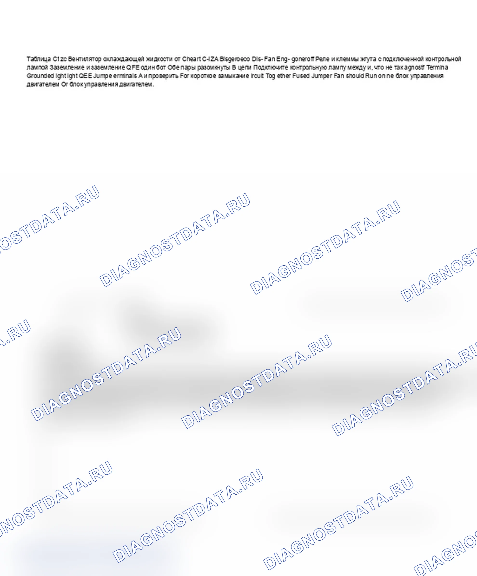 Рис. 854: Диаграмма C12C. Проверка вентилятора охлаждающей жидкости. Chevrolet Celebrity I