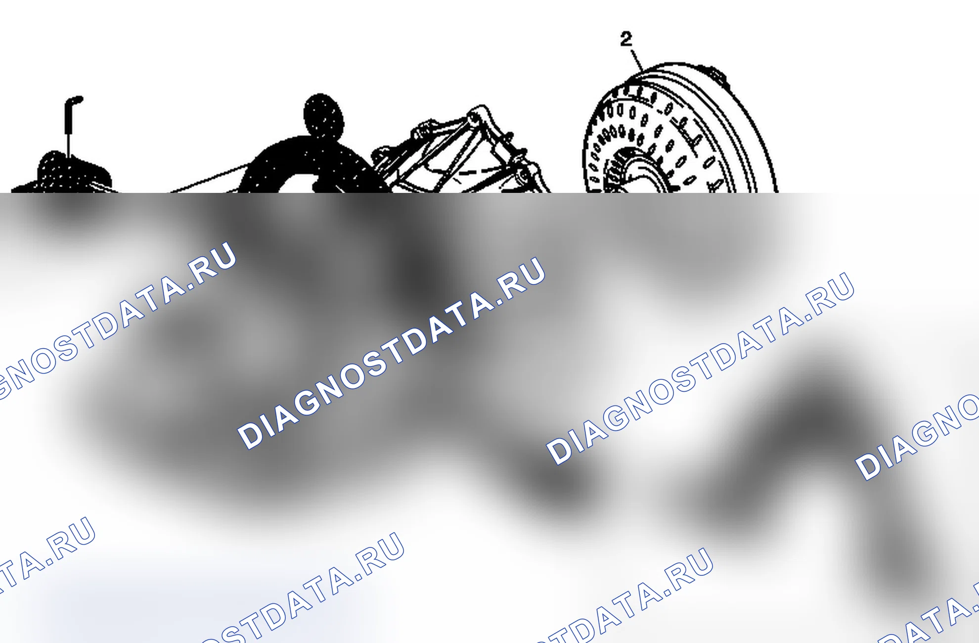Рис. 323: Установка гидротрансформатора и снятие удерживающего приспособления. Chevrolet Express G1500 