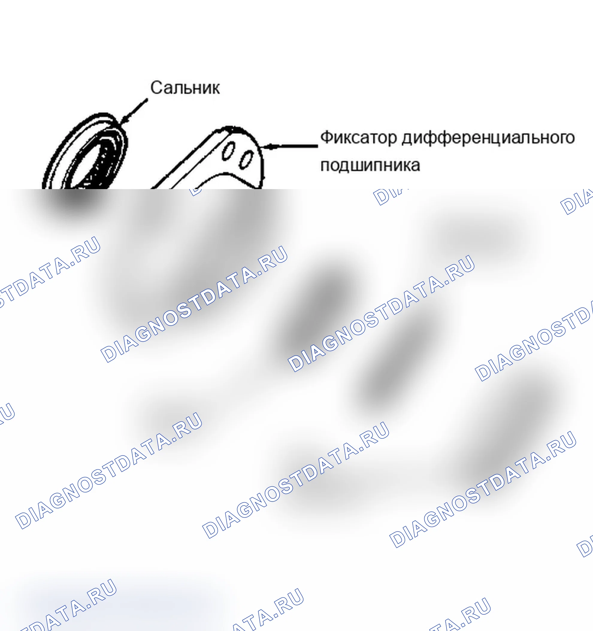 Рис. 15: ПРЕДВАРИТЕЛЬНЫЙ НАТЯГ ДИФФЕРЕНЦИАЛЬНОГО ПОДШИПНИКА. Plymouth Reliant I
