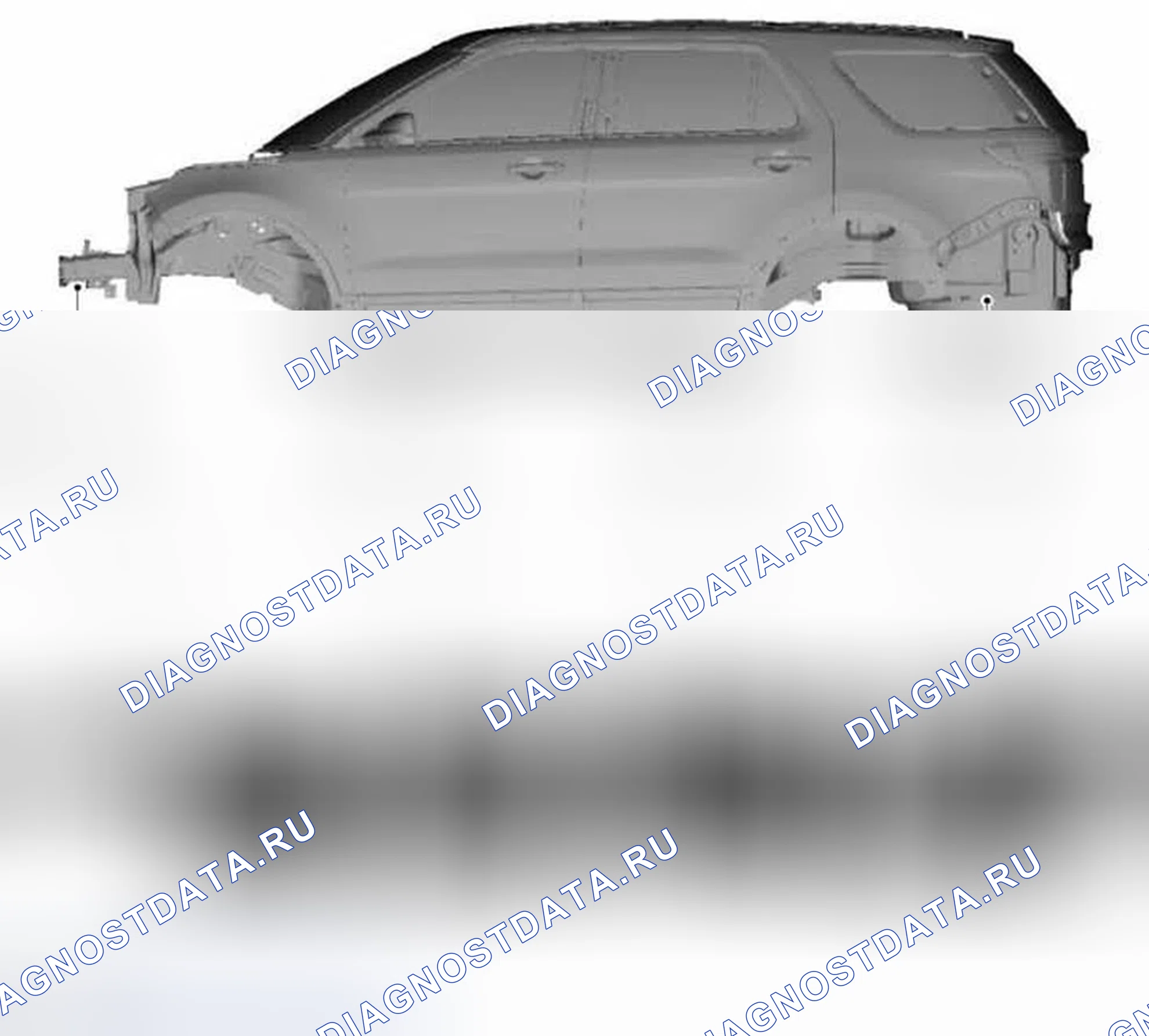 Рис. 159: Размеры базовой высоты транспортного средства. Ford Explorer V