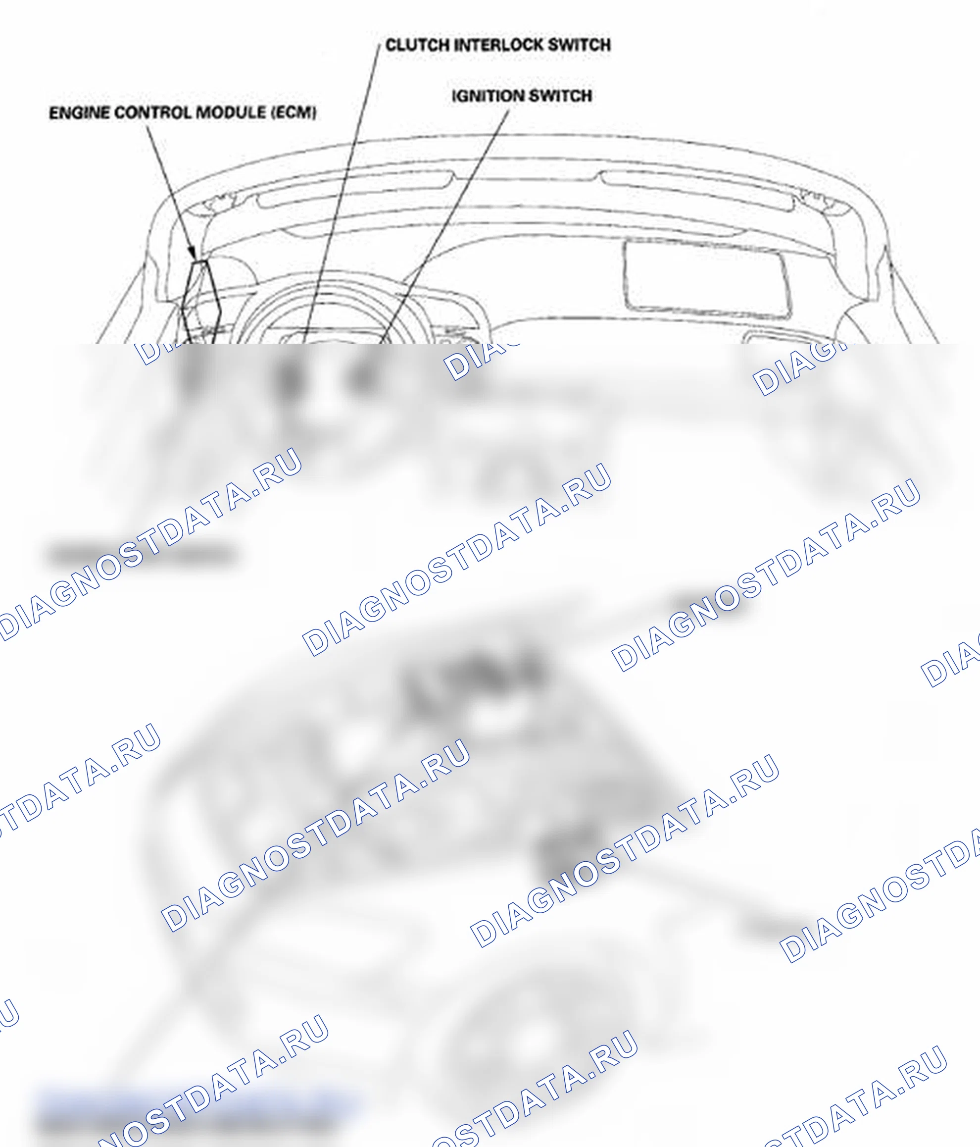 Рис. 1: Указатель расположения компонентов. Honda S2000 AP1