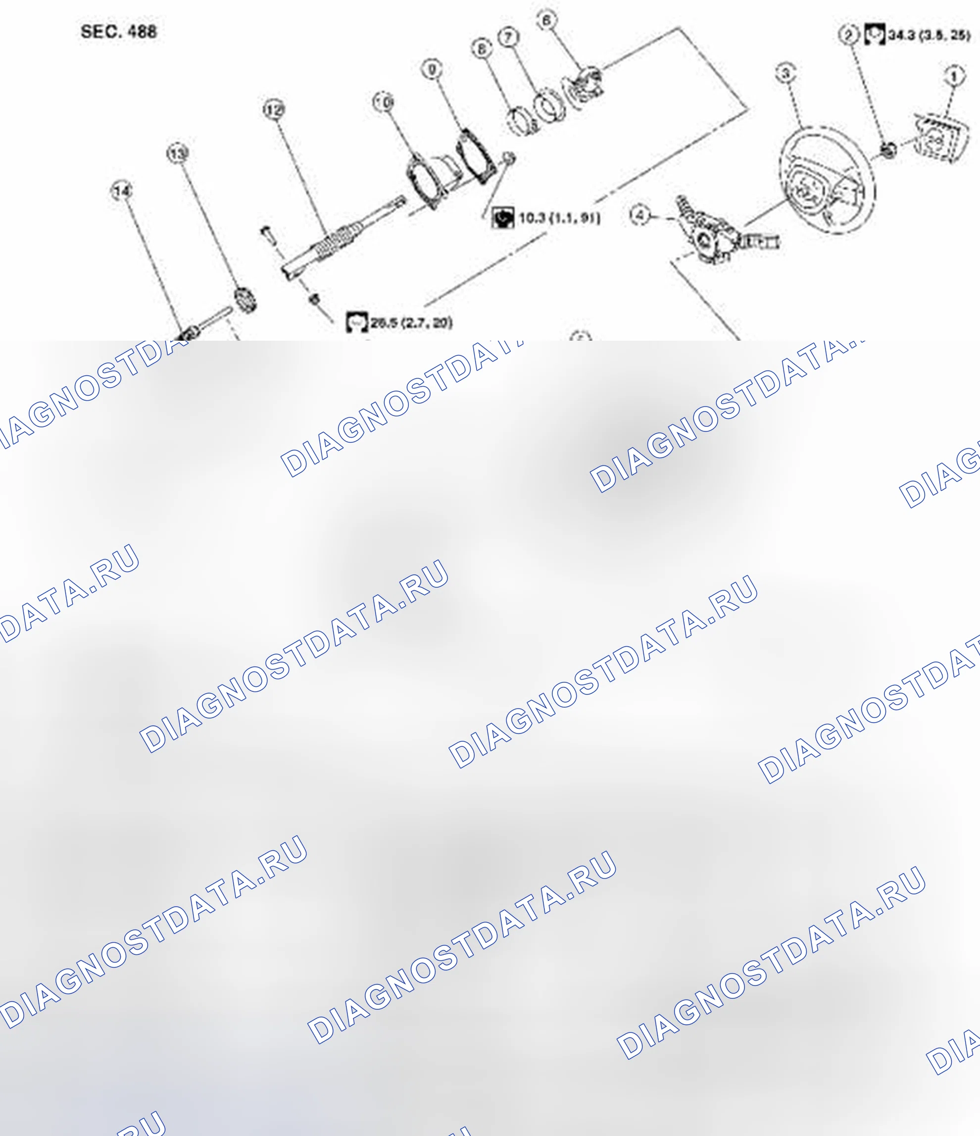 Рис. 6: Рулевая колонка: снятие и установка. Suzuki Equator I