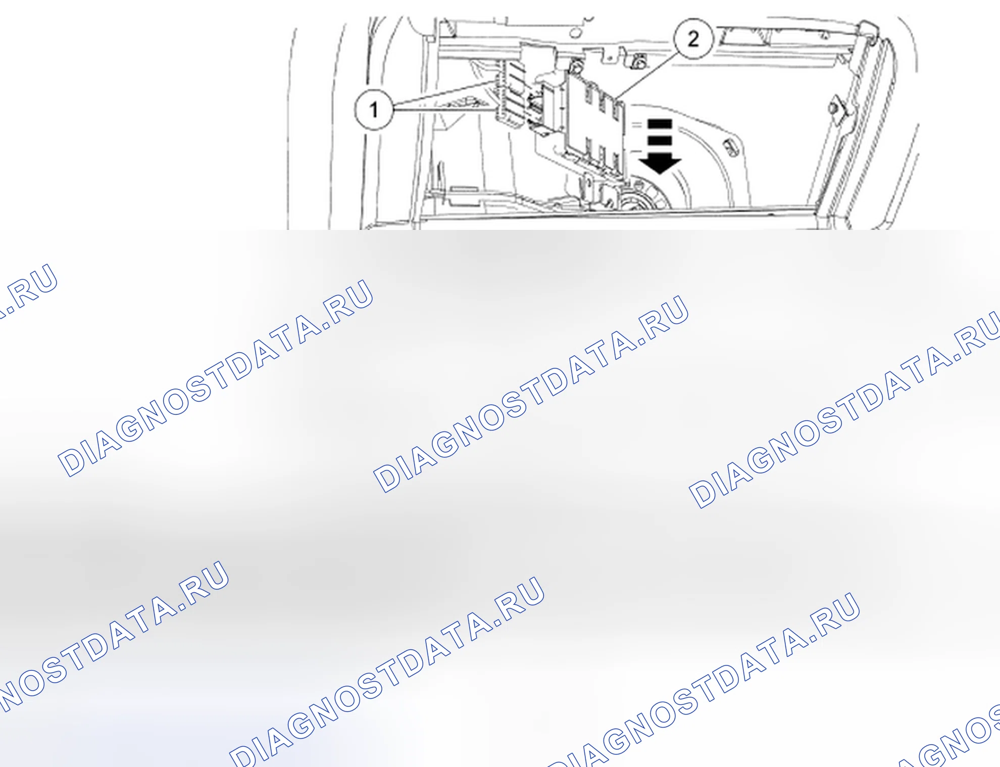 Рис. 22: Идентификация компонентов модуля пневматической подвески. Mazda 2 I рестайлинг