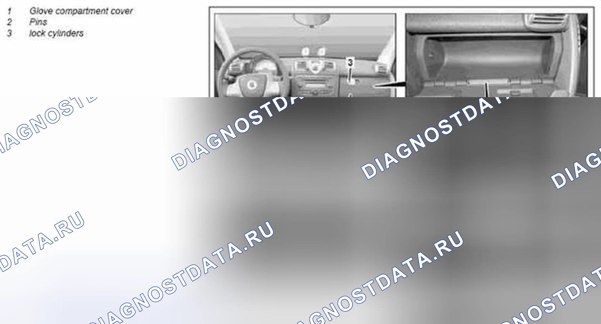 Рис. 107: Снять / установить крышку перчаточного отделения - AR68.10-P-1200MCC. Kia Soul I