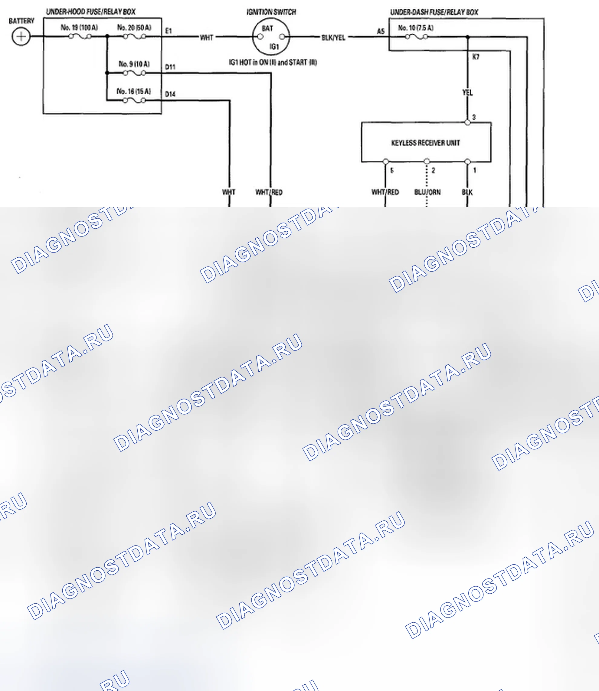 Рис. 41: Принципиальная схема. Honda Element YH2 рестайлинг