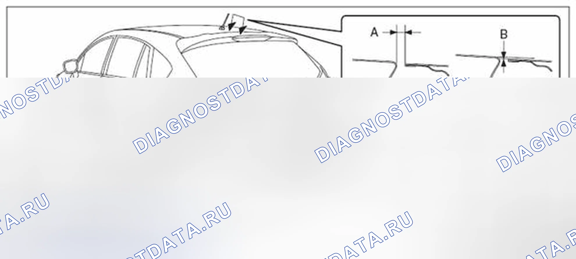 Рис. 50: РЕГУЛИРОВКА наружных кузовных панелей. Subaru Impreza GK