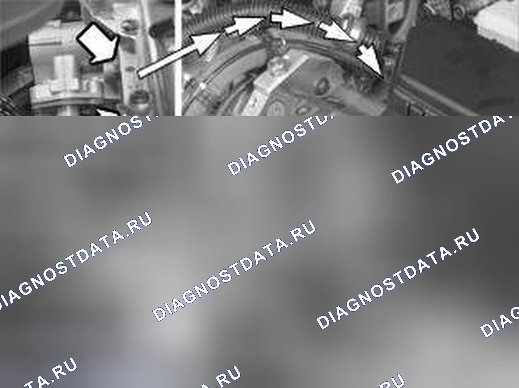 Рис. 423: Установка охладителя рециркуляции отработавших газов (рециркуляция отработавших газов). Volvo XC70 I рестайлинг