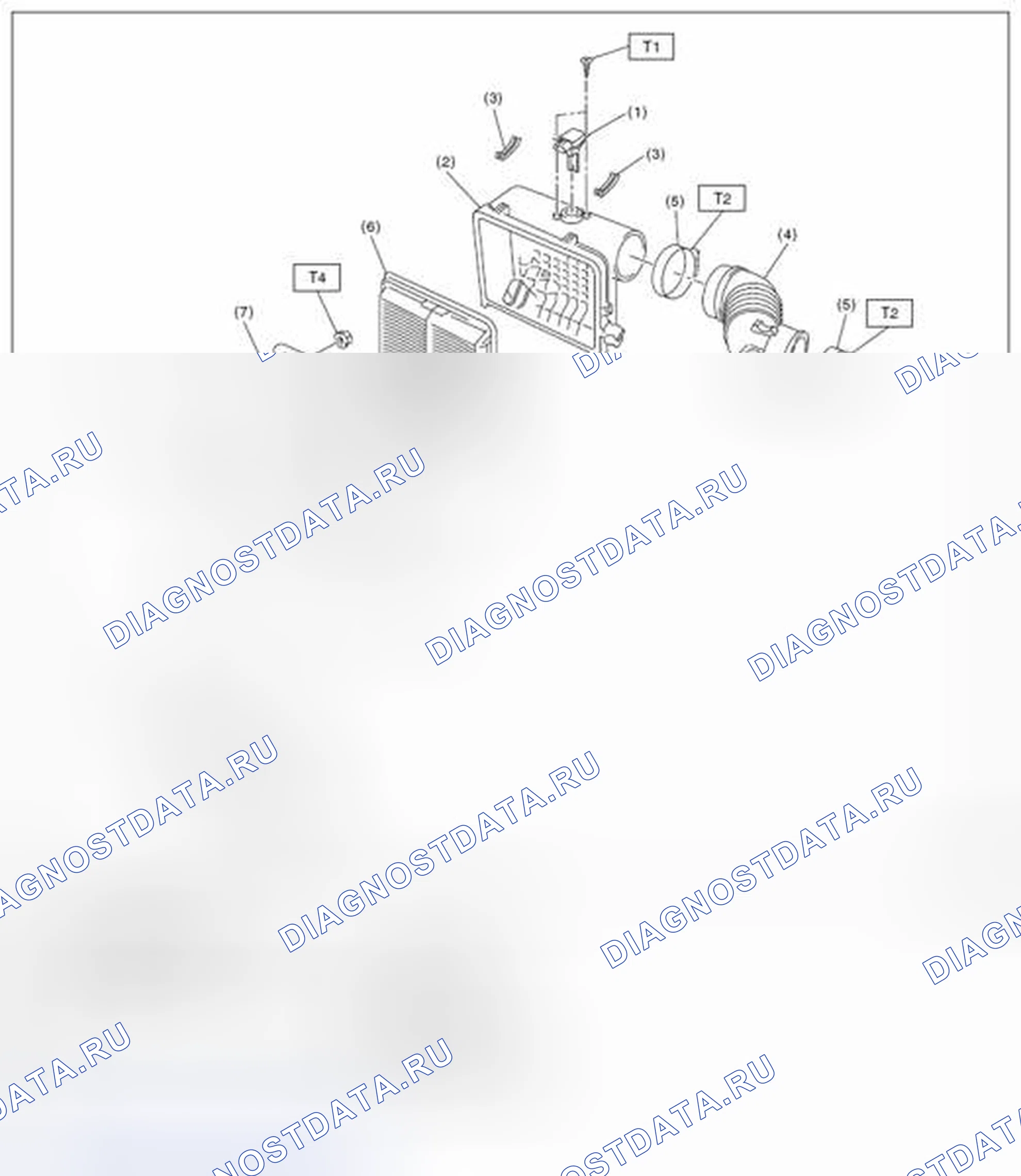 Рис. 467: ВОЗДУХООЧИСТИТЕЛЬ. Subaru Impreza GK