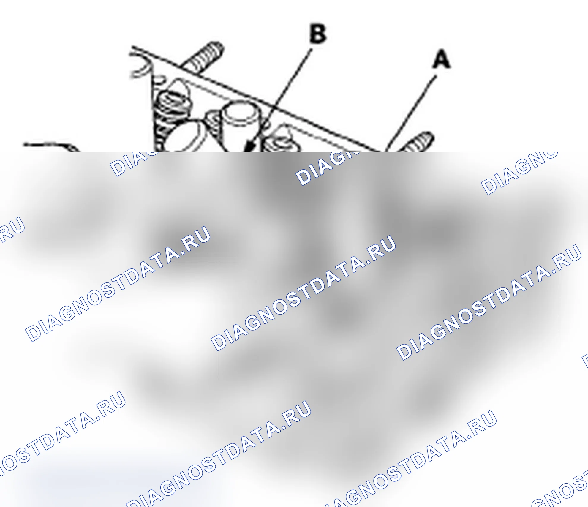 Рис. 115: Демонтаж клапана, пружины и уплотнения клапана. Acura RDX I