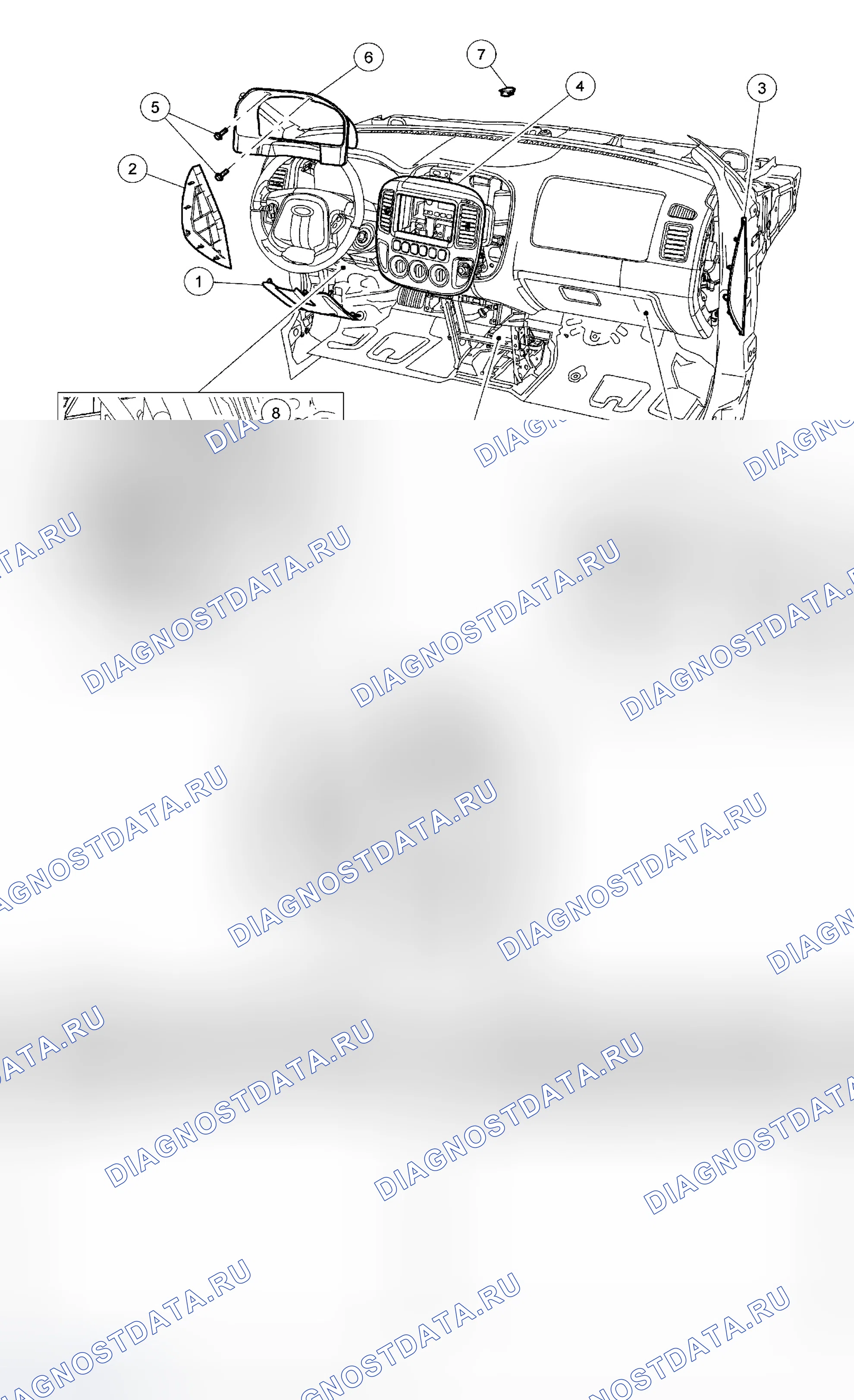 Рис. 41: Приборная панель - разнесенный вид. Ford Escape I рестайлинг