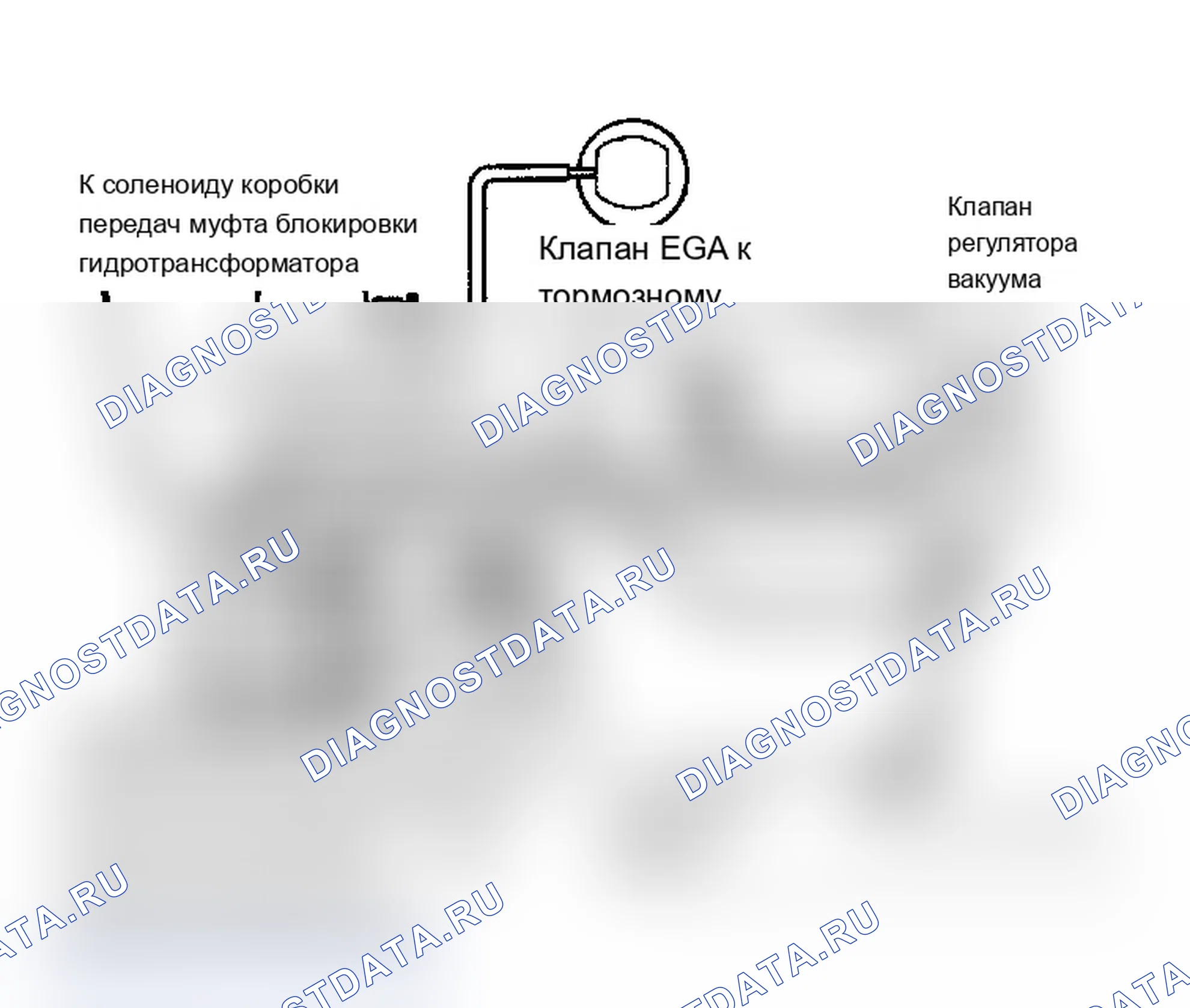 Рис. 44: Схема вакуумирования системы рециркуляция отработавших газов (дизель V8). Cadillac Fleetwood 75 Series