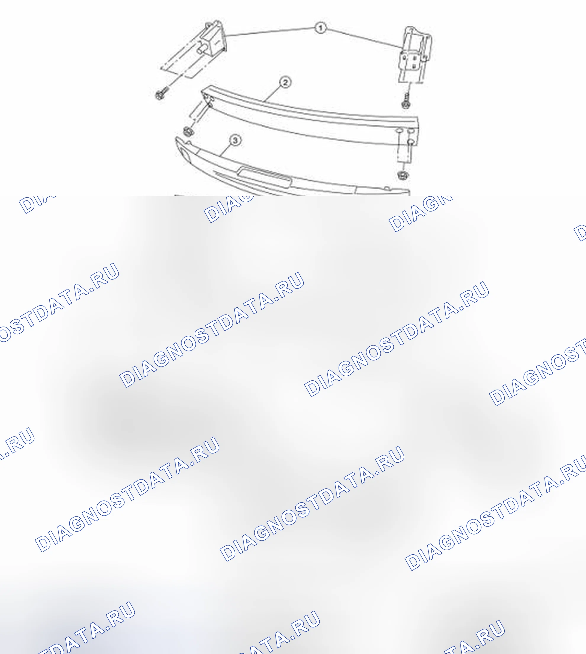 Рис. 51: Идентификация переднего бампера. Nissan Altima L32