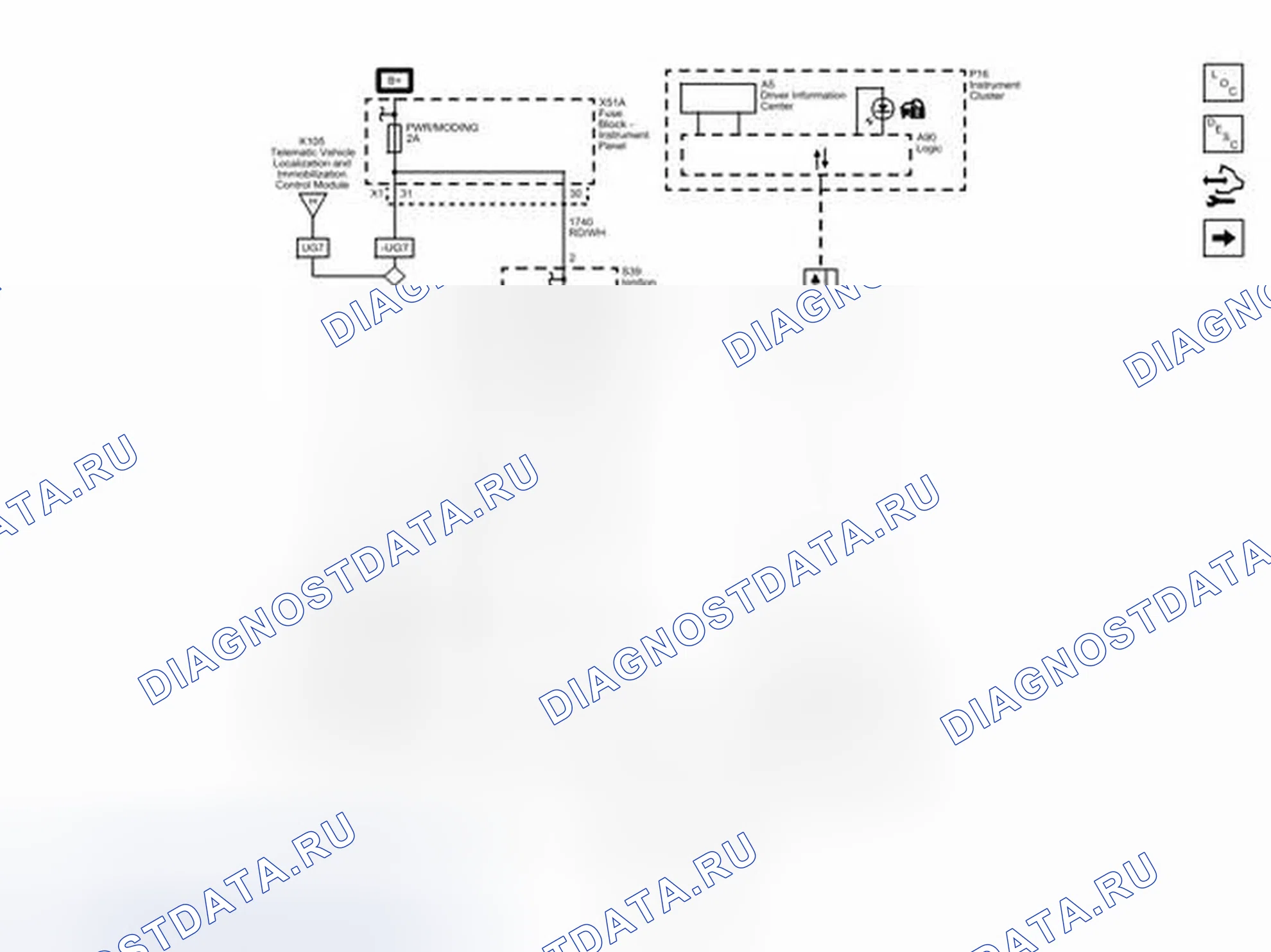 Рис. 1: Схема подключения иммобилайзера. Chevrolet Captiva I рестайлинг 2