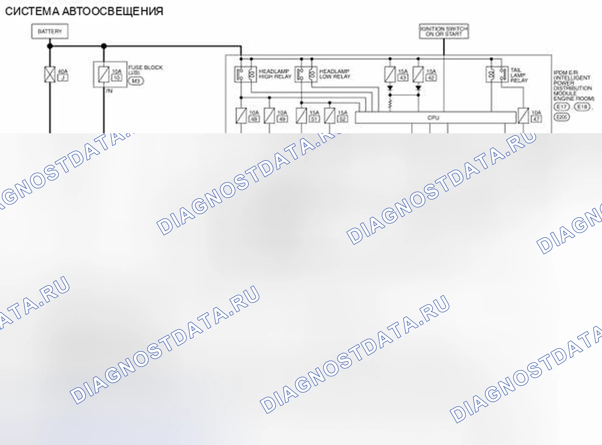 Рис. 253: электросхема. Nissan Altima L32 рестайлинг