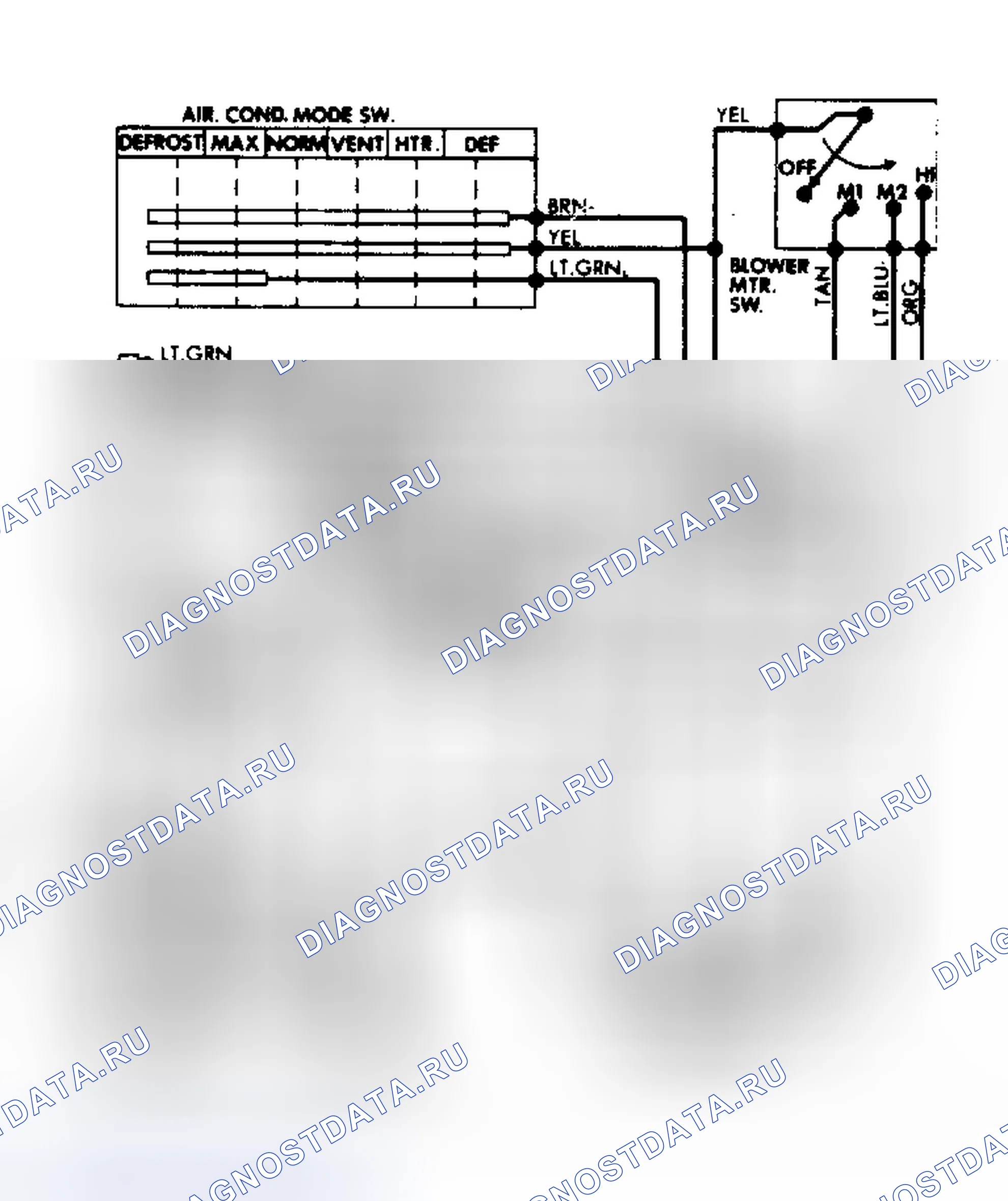 Рис. 26: Схема подключения Corvette кондиционер. Pontiac Sunbird II