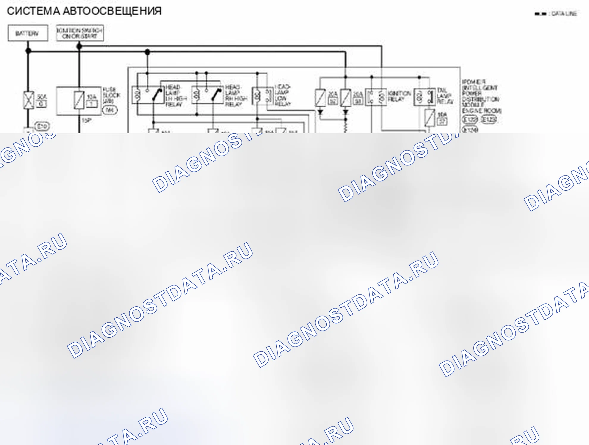 Рис. 310: Система автоматического освещения: электросхема. Suzuki Equator I