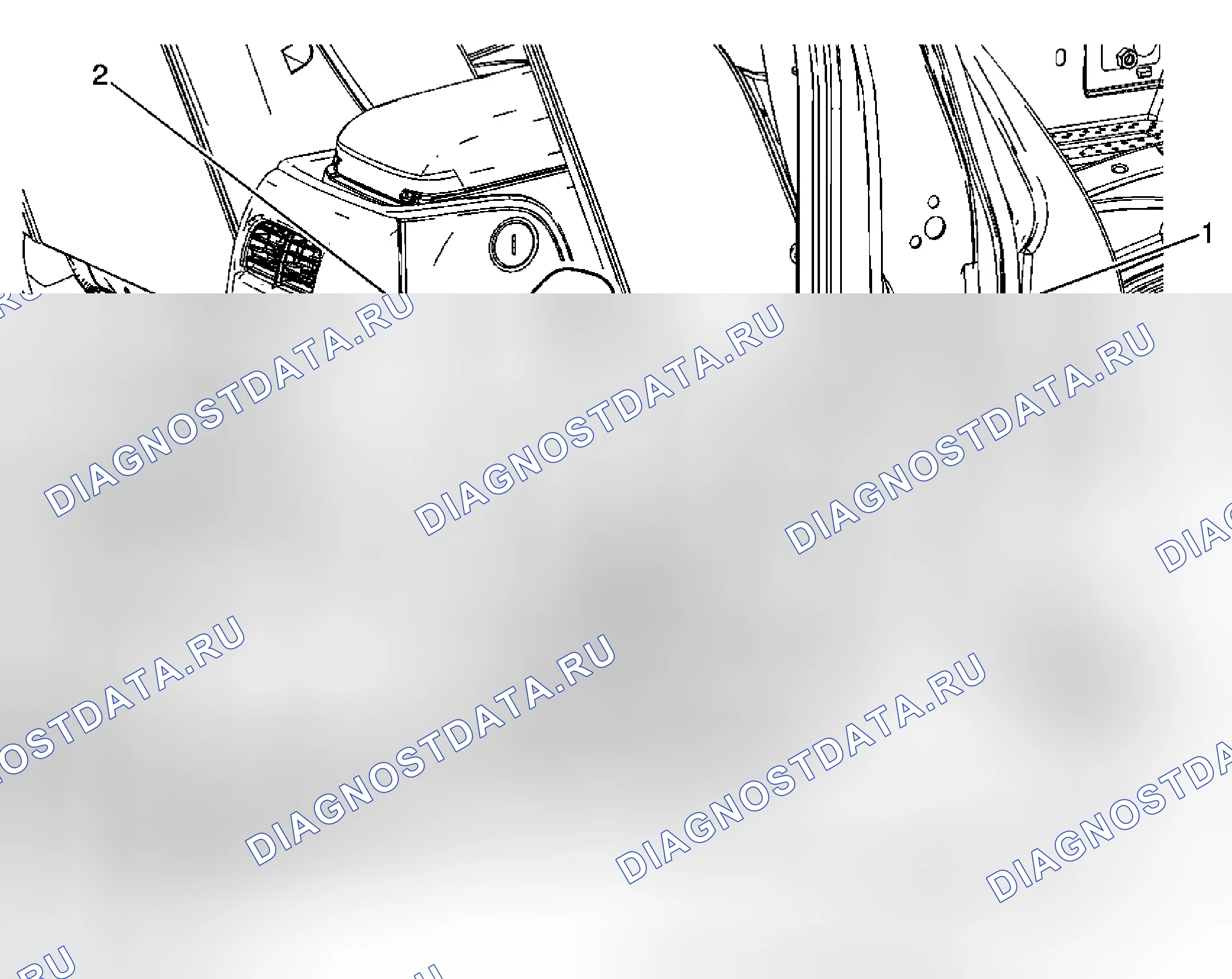 Рис. 4: Замена пряжки ремня безопасности - по центру спереди. Cadillac DTS I
