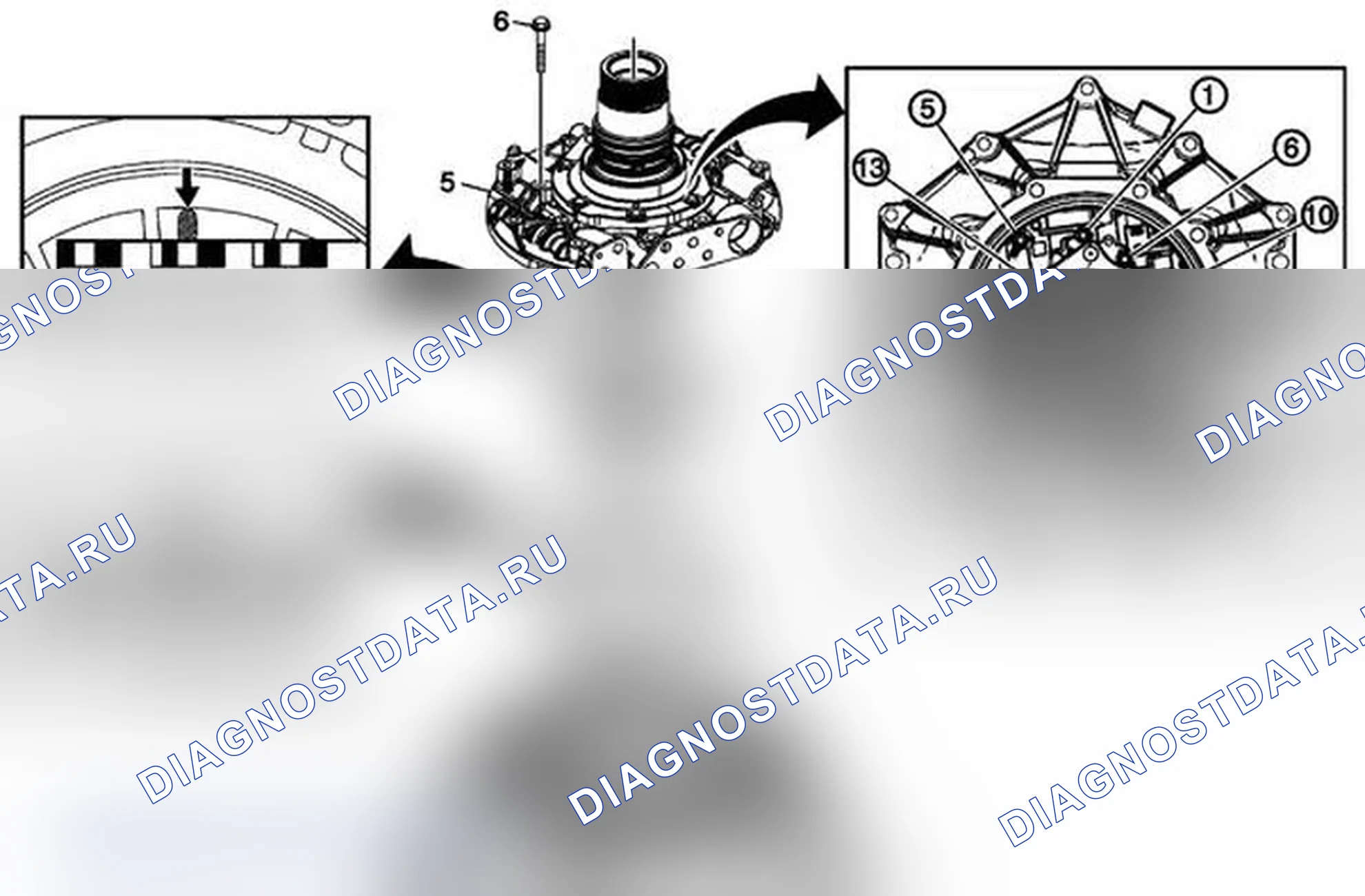 Рис. 298: Выборочное измерение жидкостного насоса. Chevrolet Express G1500 