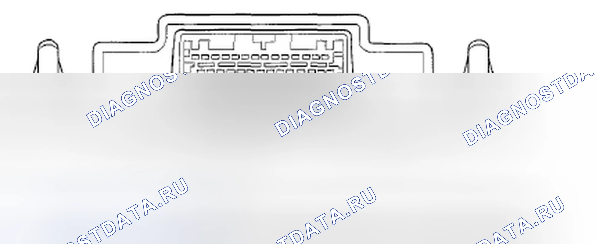 Рис. 526: Разъем блока управления HandsFreeLink для входов и выходов. Acura TSX II
