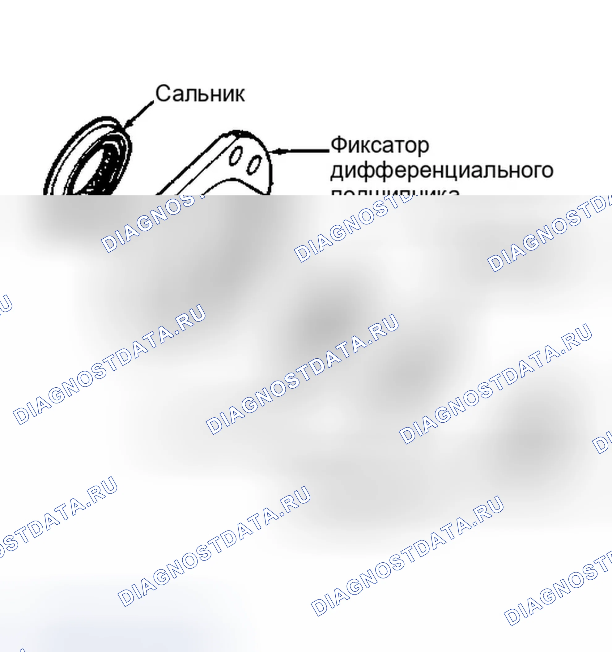 Рис. 15: ПРЕДВАРИТЕЛЬНЫЙ НАТЯГ ДИФФЕРЕНЦИАЛЬНОГО ПОДШИПНИКА. Dodge Shadow I
