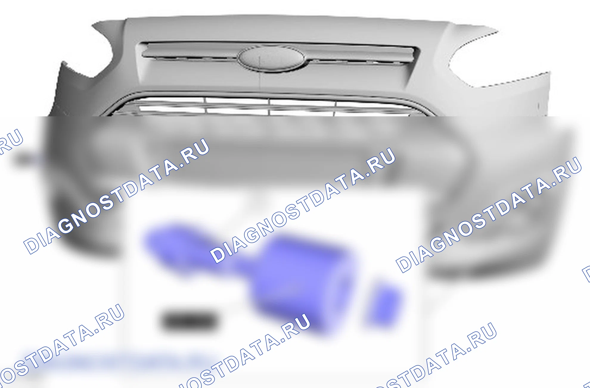 Разборка и сборка кожуха переднего бампера. Ford Transit Connect II