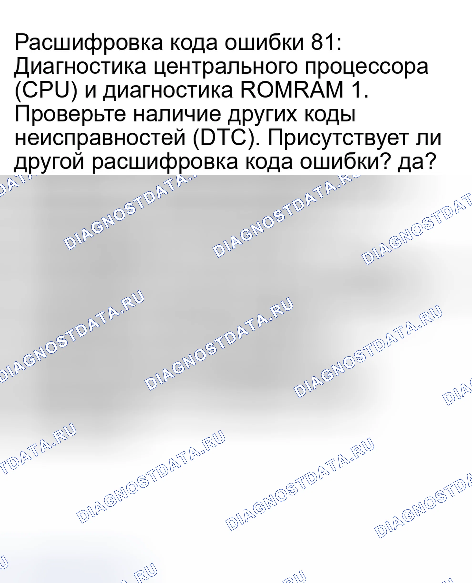 Рис. 3: CPU (диагностика центрального процессора и диагностика ROM / RAM). Honda CR-V II