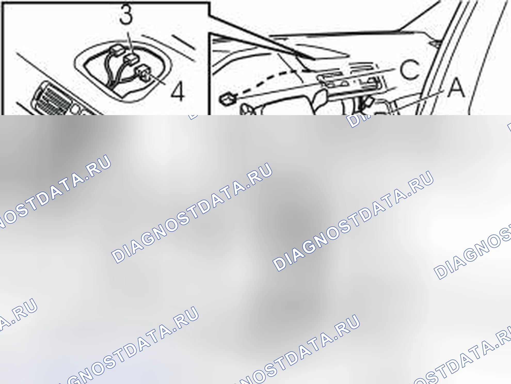 Рис. 461: Прокладка кабеля. Volvo V70 II