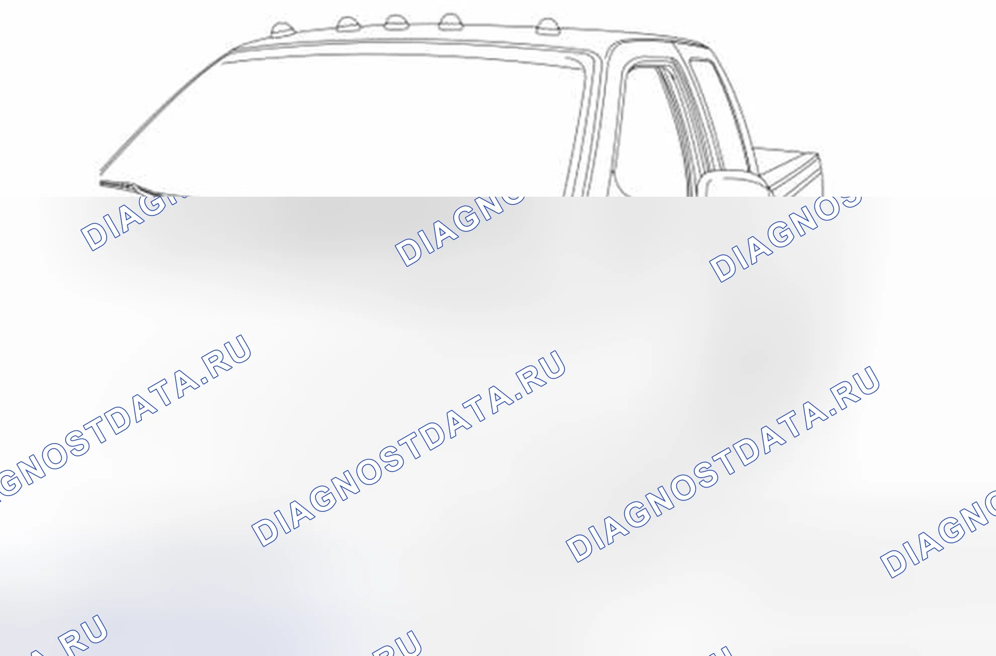 Рис. 1: Расположение идентификационного номера транспортного средства (VIN). Ford Pickup F250 Super Duty II