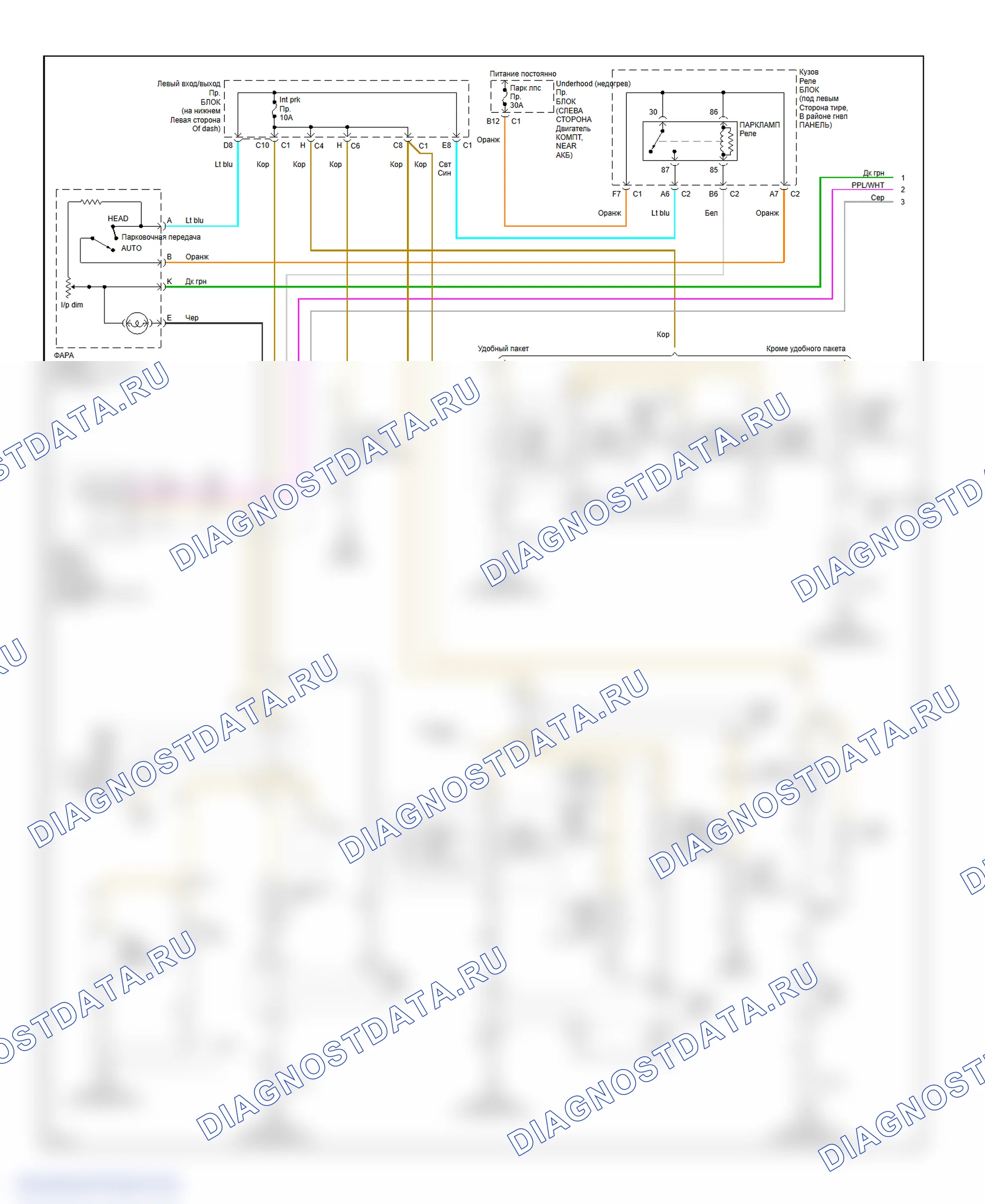 Instrument Illumination Circuit (1 of 2). GMC Sierra 2500 