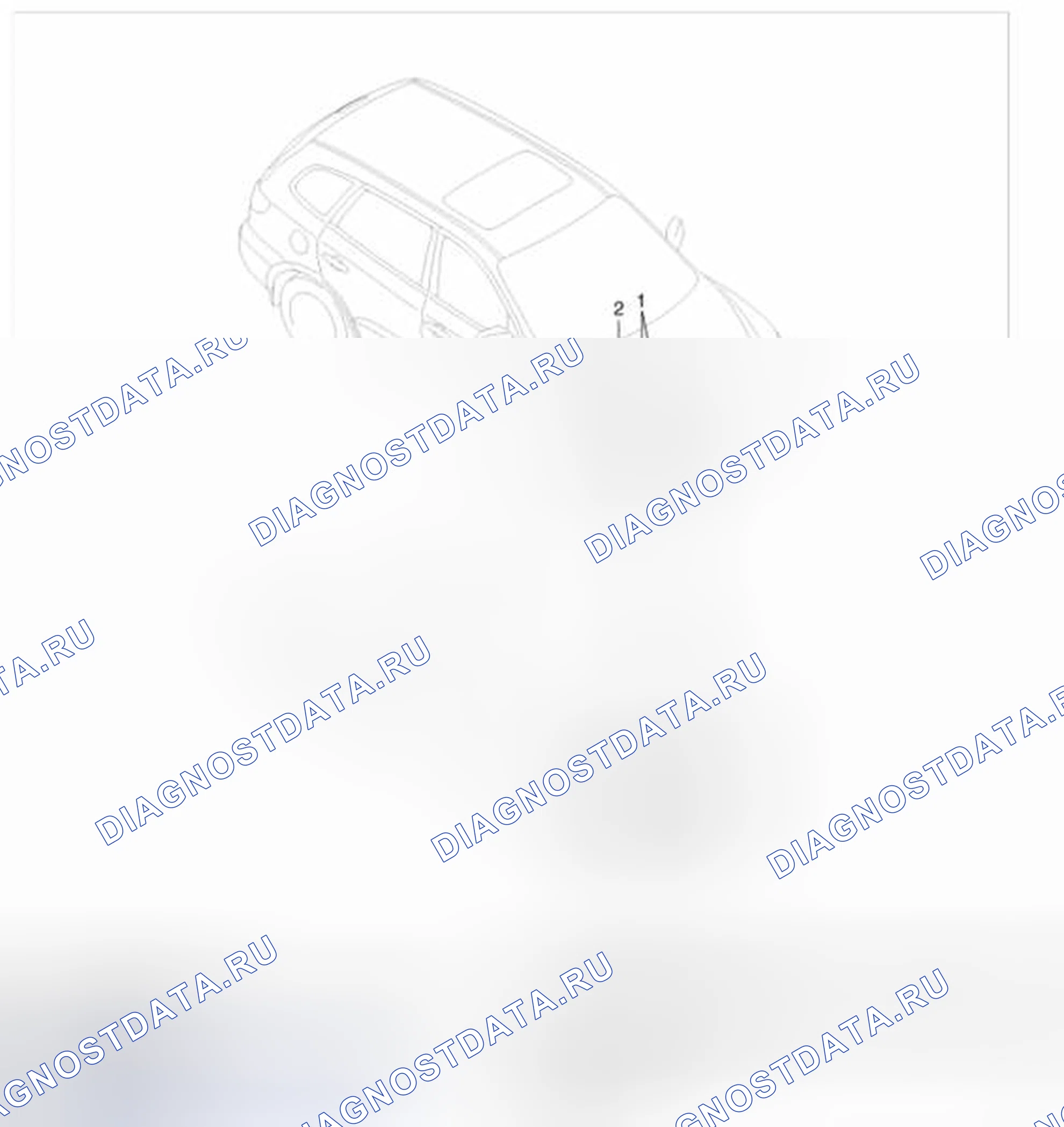 Рис. 1: Расположение компонентов. Hyundai Santa Fe II рестайлинг