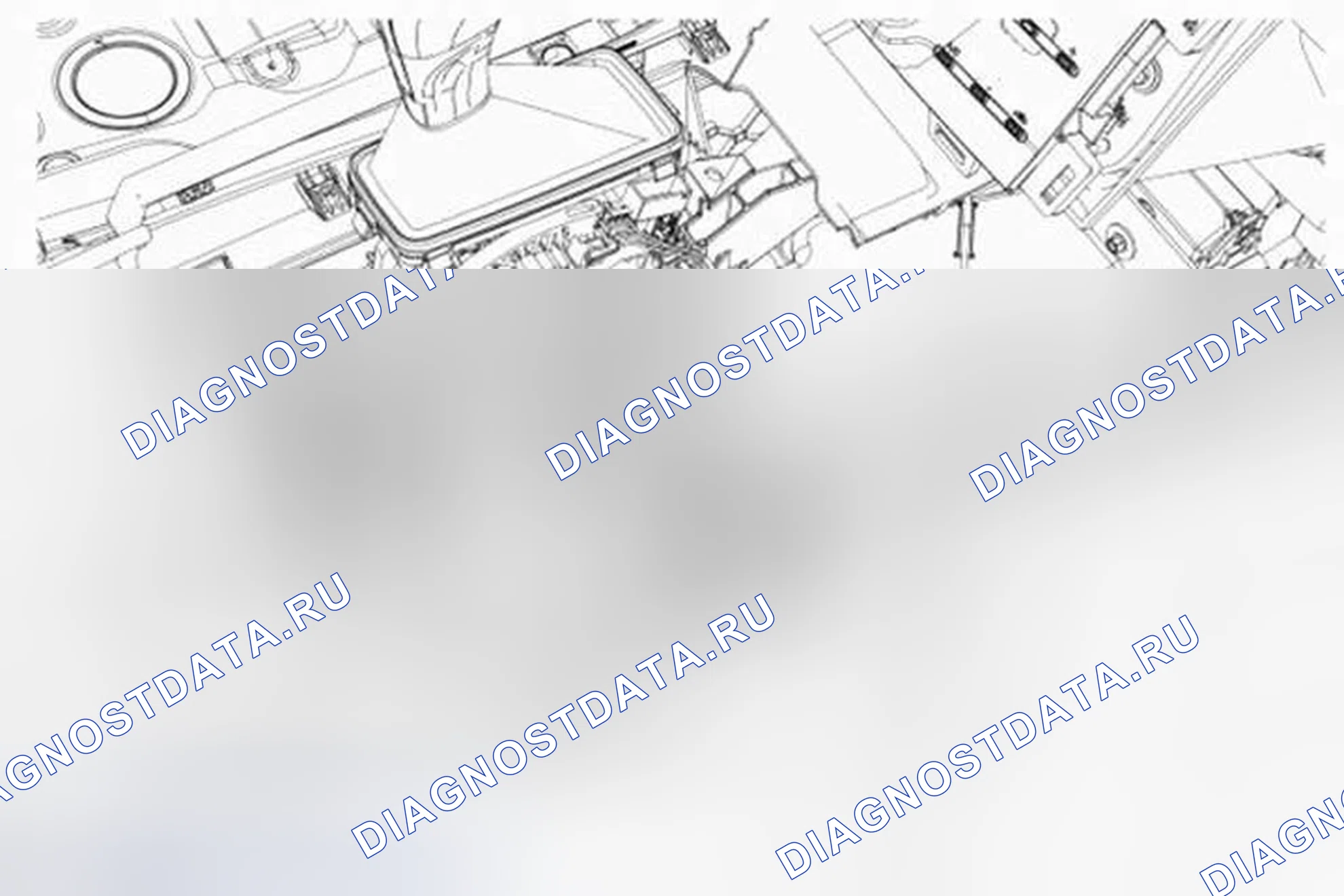 Рис. 75: Прокладка USB-кабеля 8-дюймового экрана Edge - консоль. Ford Edge I рестайлинг