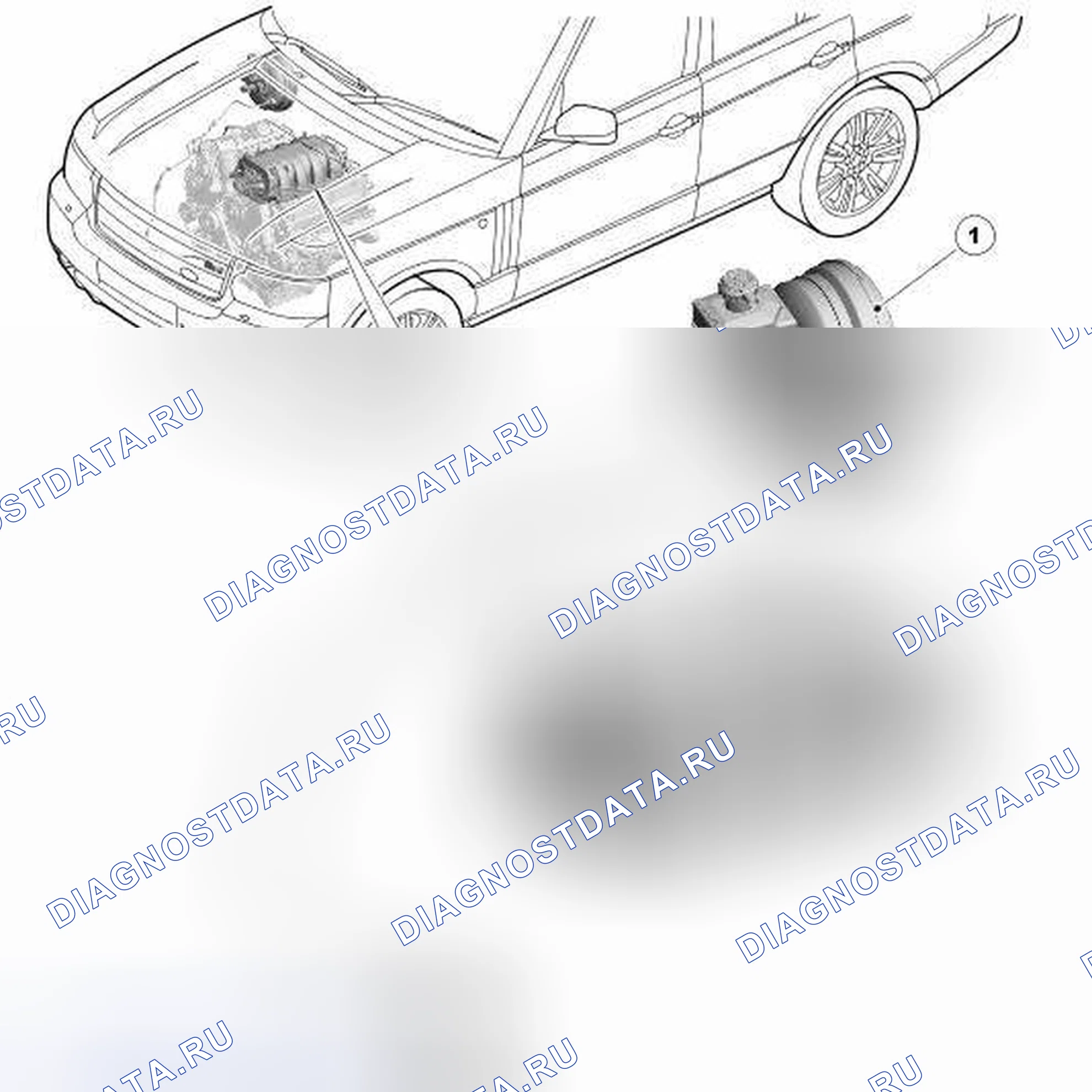 Рис. 39: РАСПОЛОЖЕНИЕ КОМПОНЕНТОВ - 5,0 Л С ЕСТЕСТВЕННЫМ ВСАСЫВАНИЕМ. Land Rover Range Rover III рестайлинг 2