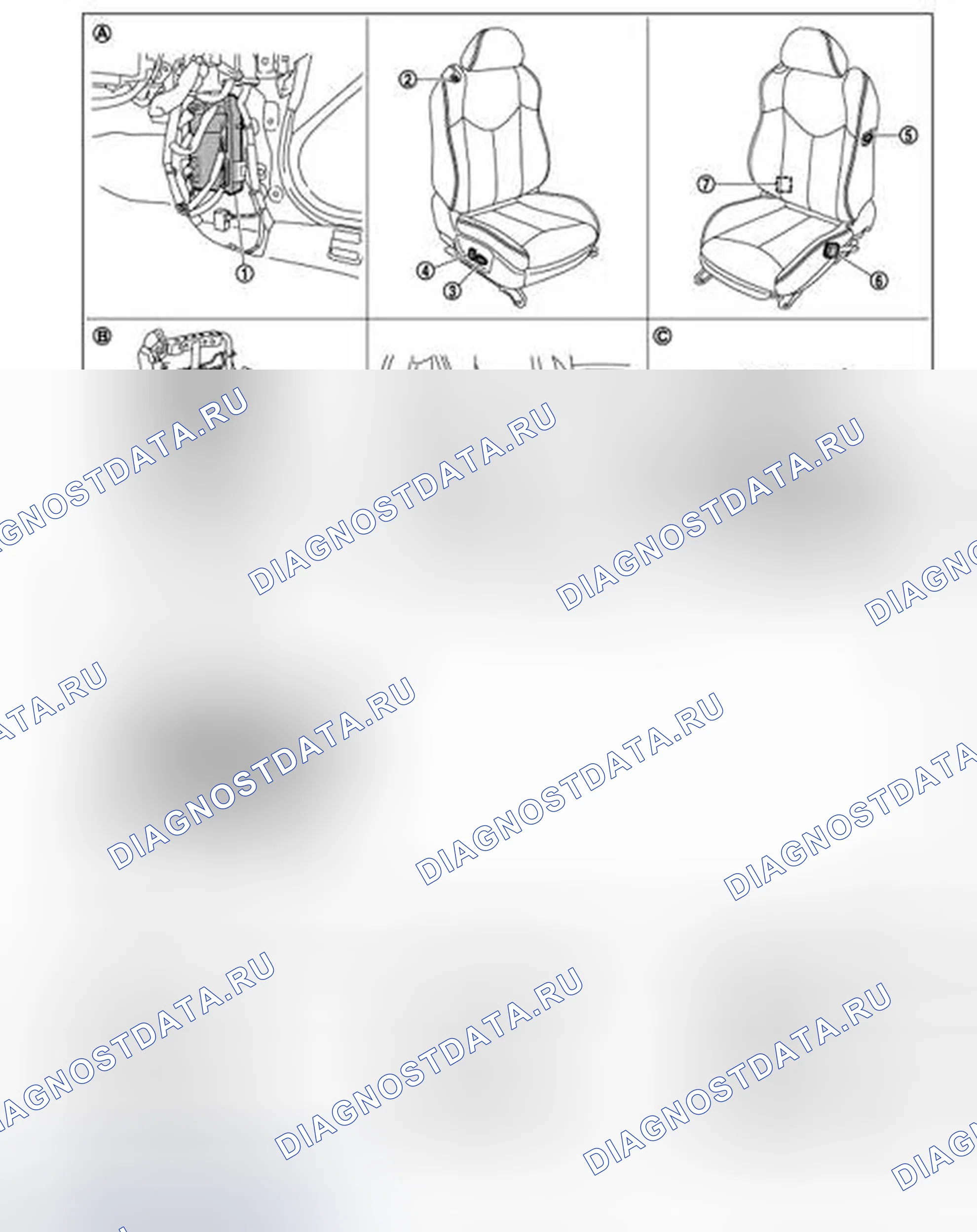 Рис. 377: ФУНКЦИЯ Питание WALK-IN: Расположение компонентов. Infiniti Q60 I