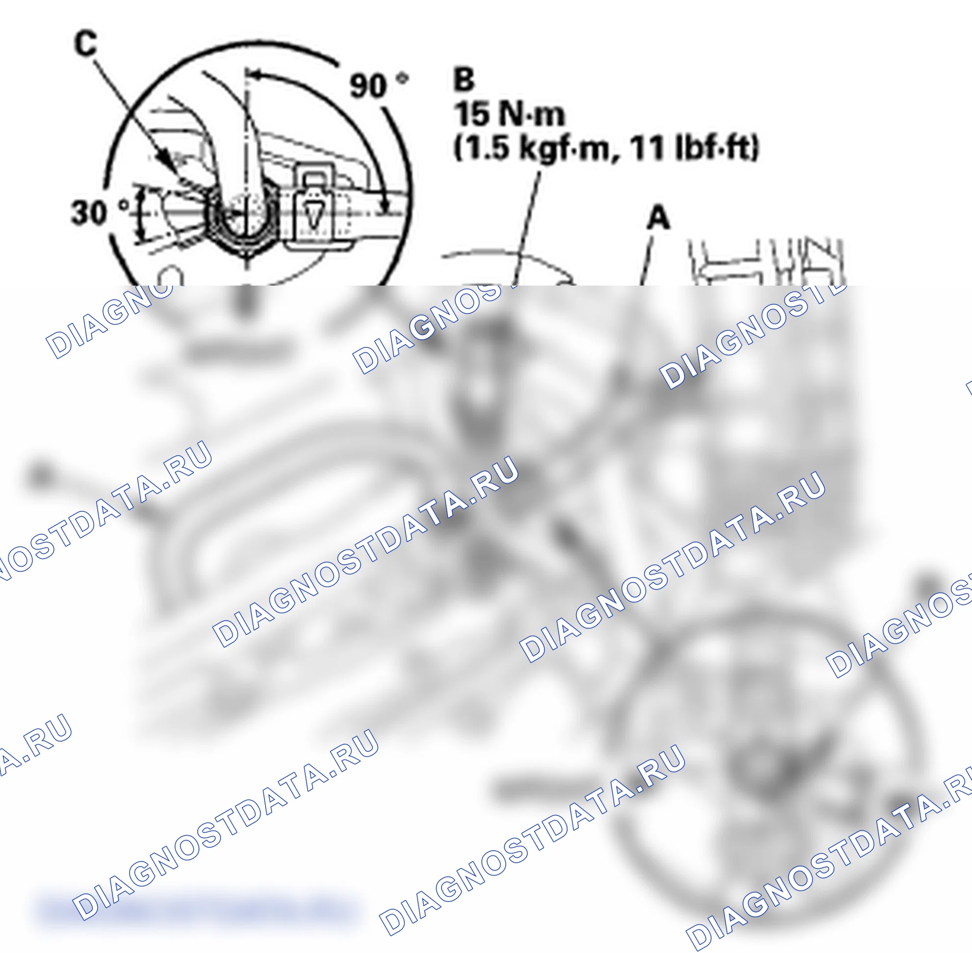 Рис. 189: Замена термоклапана управления байпасом всасываемого воздуха. Honda Element YH2 рестайлинг