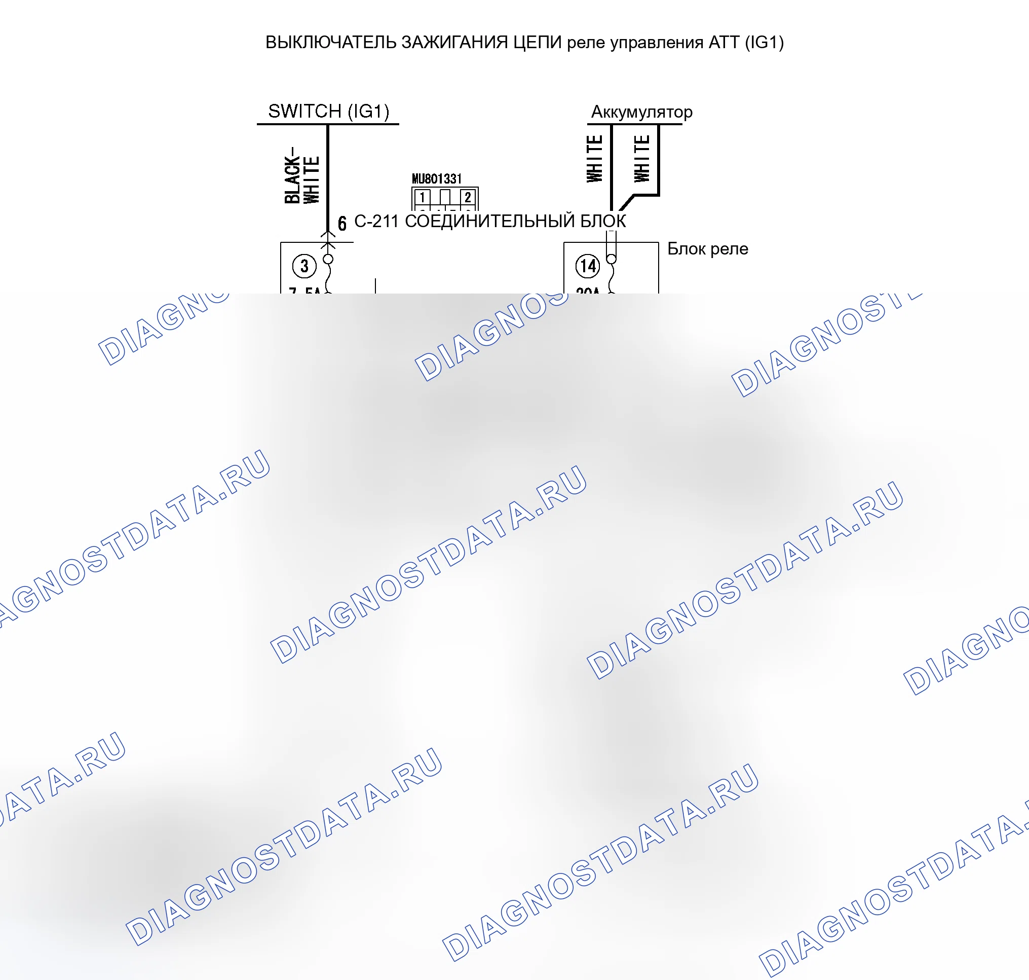 Рис. 386: расшифровка кода ошибки 54 (P1751): Система реле управления АКПП. Mitsubishi Lancer Evolution IX