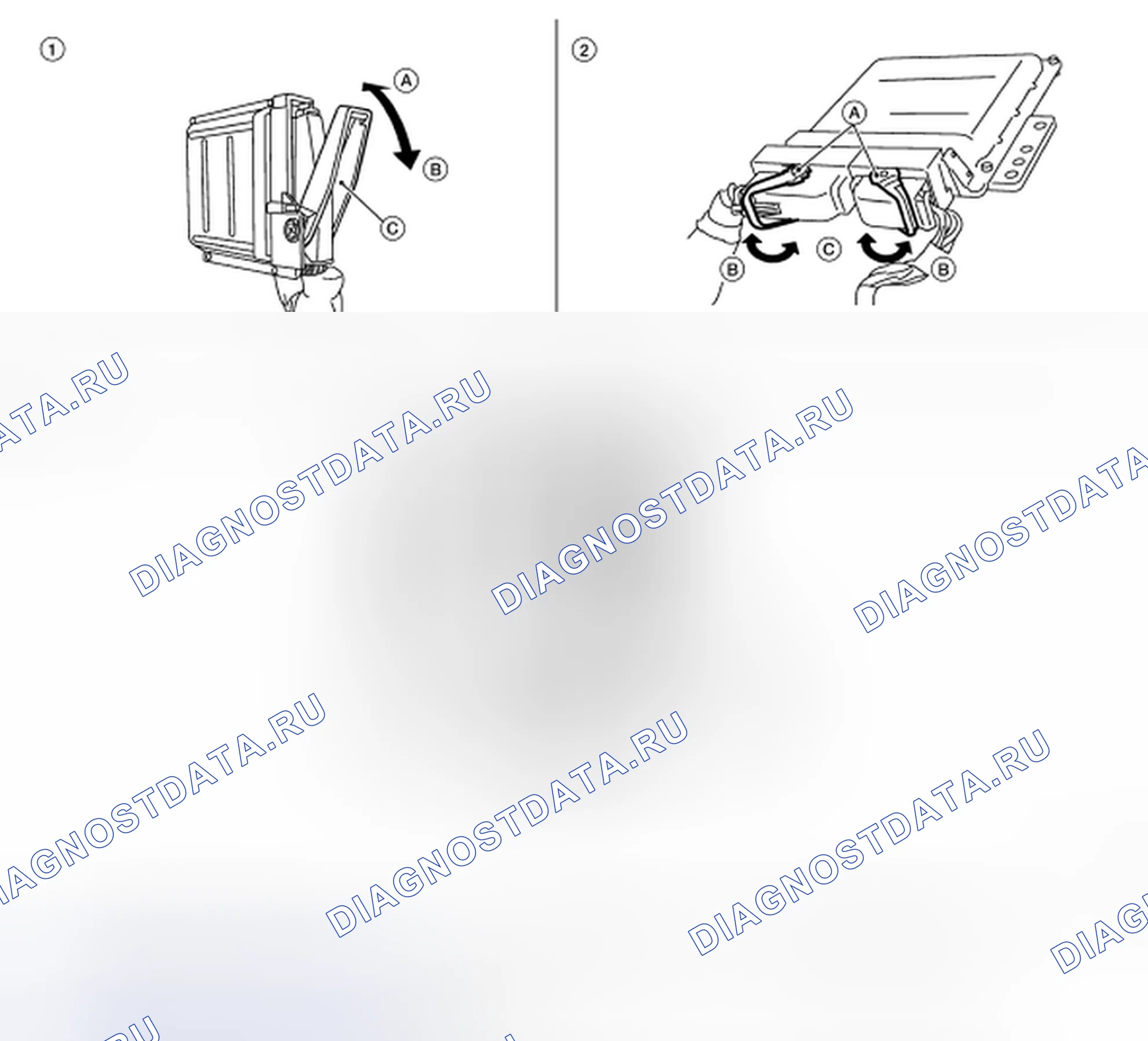 Рис. 46: Идентификация корпуса или клемм разъема. Nissan Sentra B16