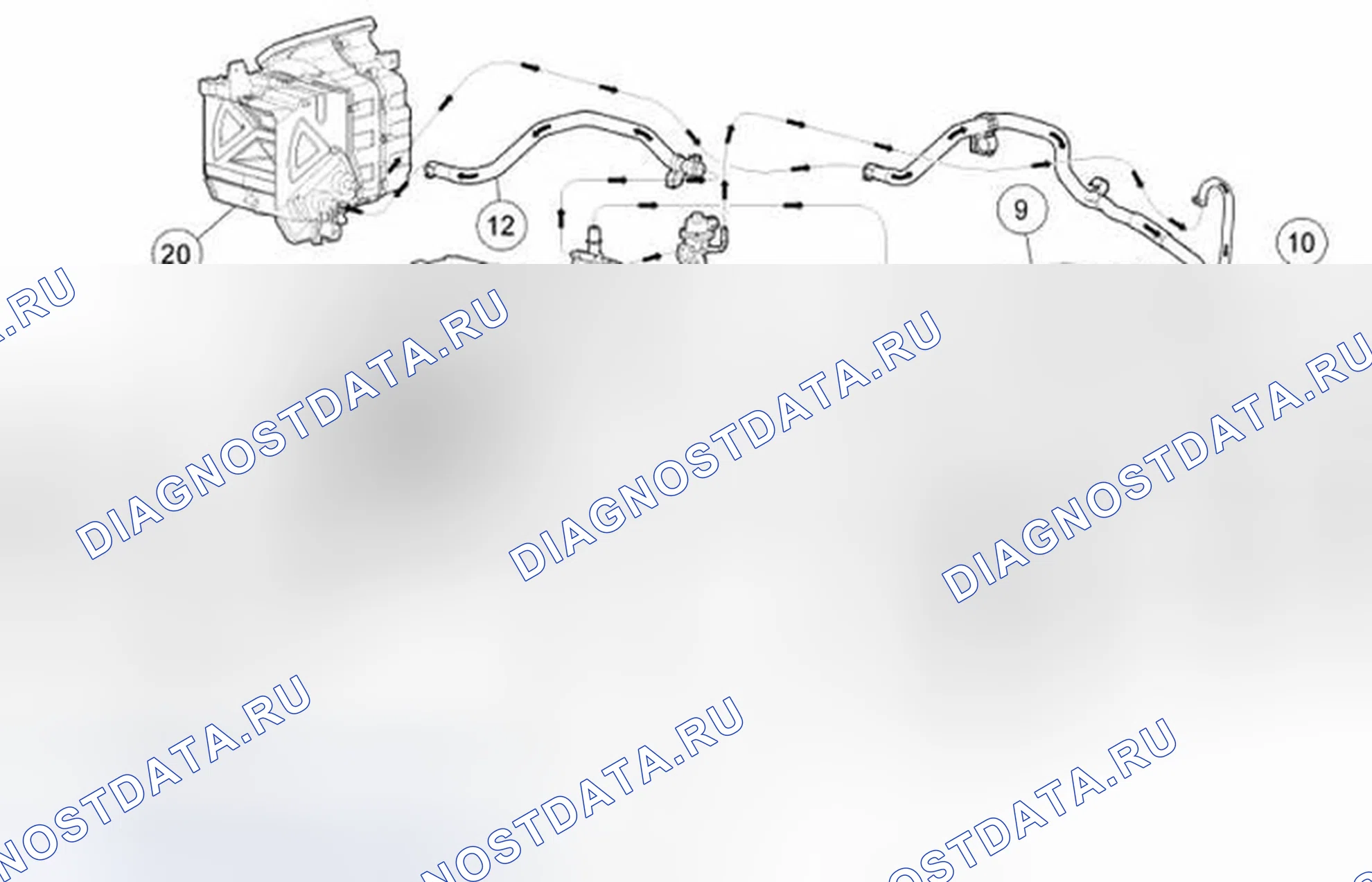 Рис. 37: Схема потока хладагента. Ford Escape I рестайлинг 2