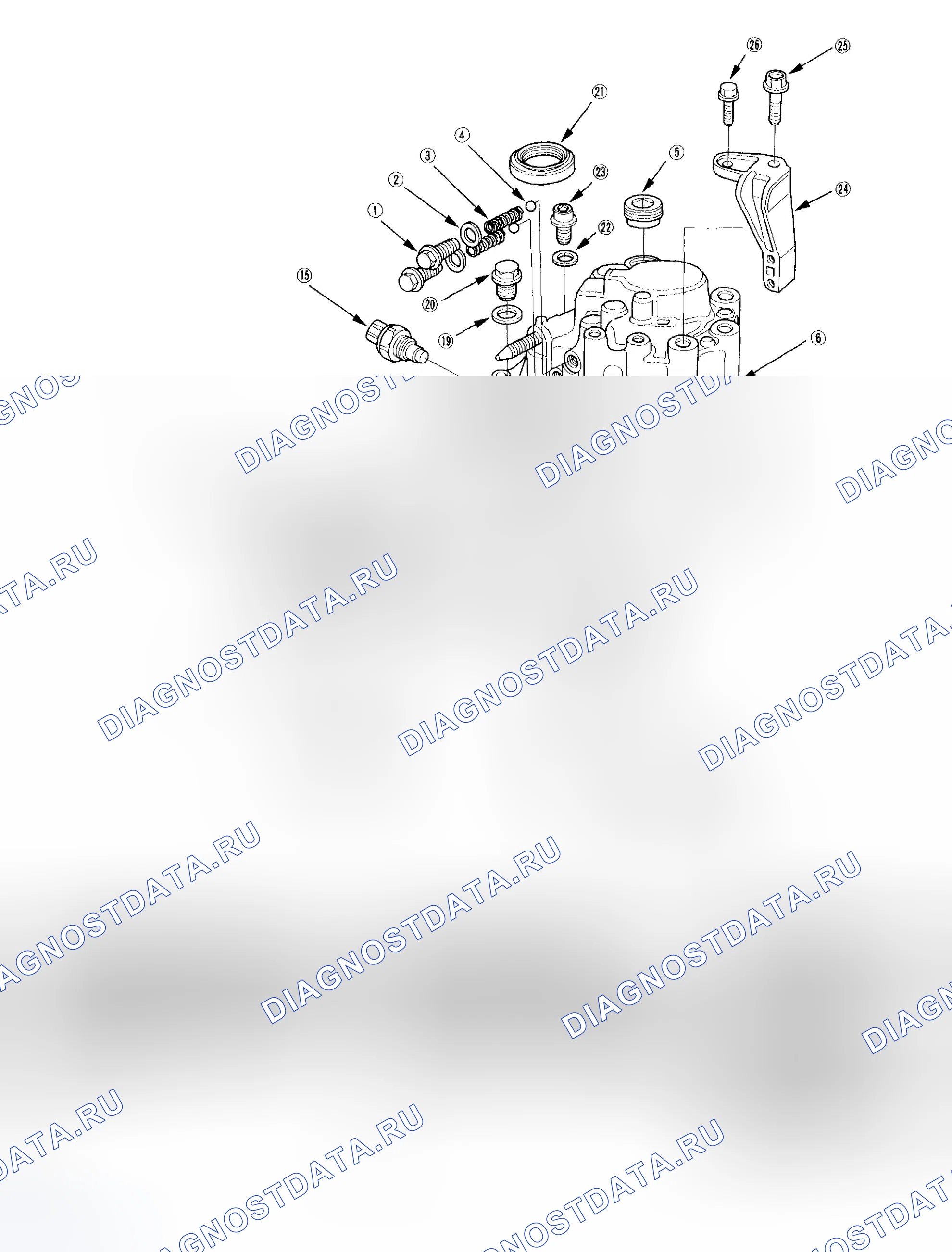 Рис. 391: Корпус коробки передач в разобранном виде. Honda Civic VII рестайлинг