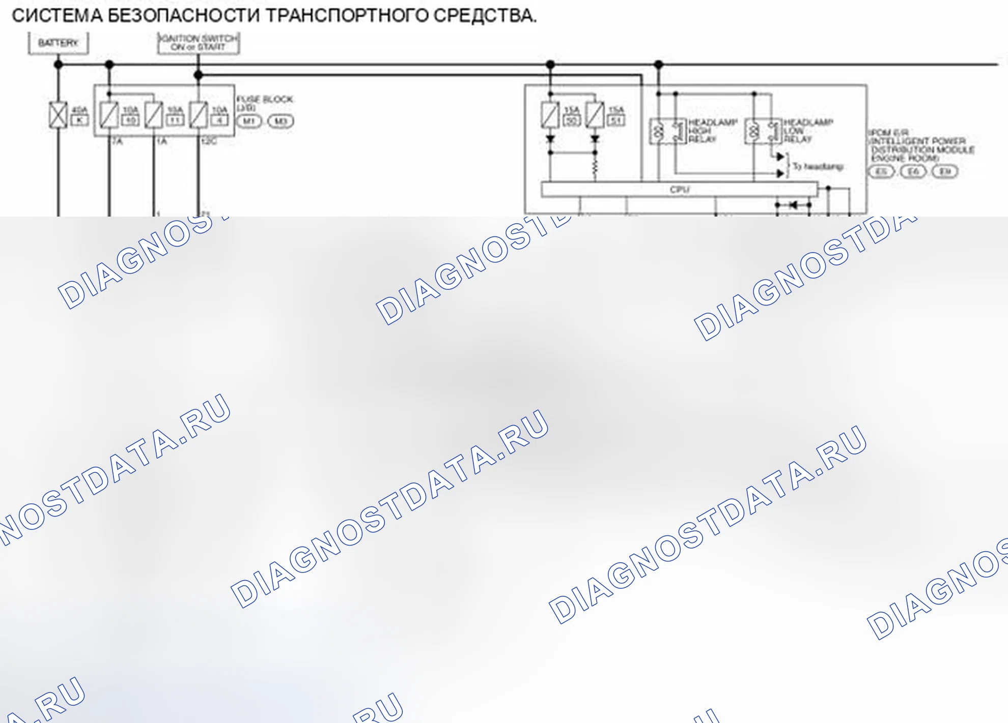 Рис. 221: электросхема - СИСТЕМА БЕЗОПАСНОСТИ ТРАНСПОРТНОГО СРЕДСТВА. Infiniti Q60 I
