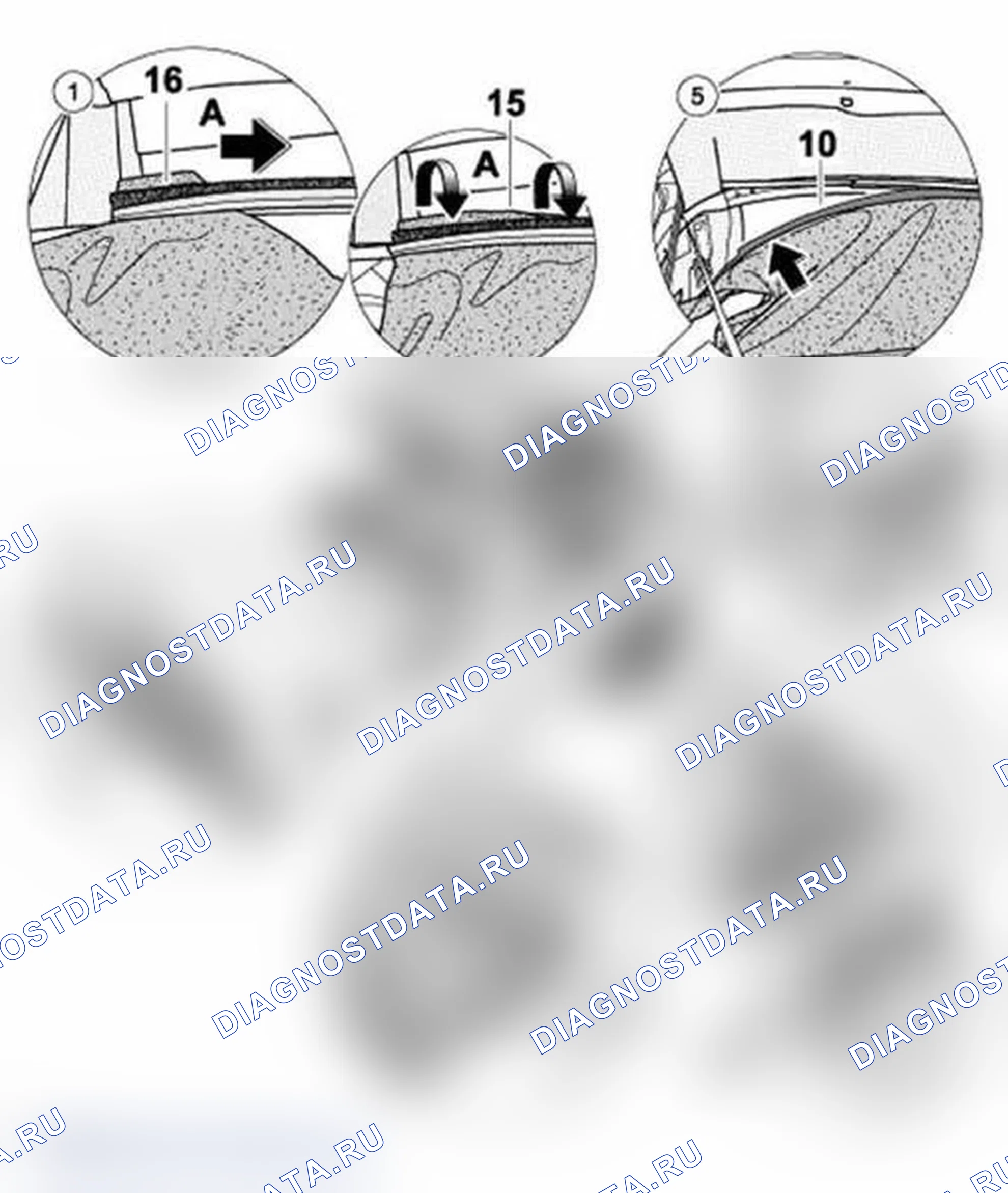 Рис. 9: Установка облицовки передней крыши. Porsche 911 Carrera 996