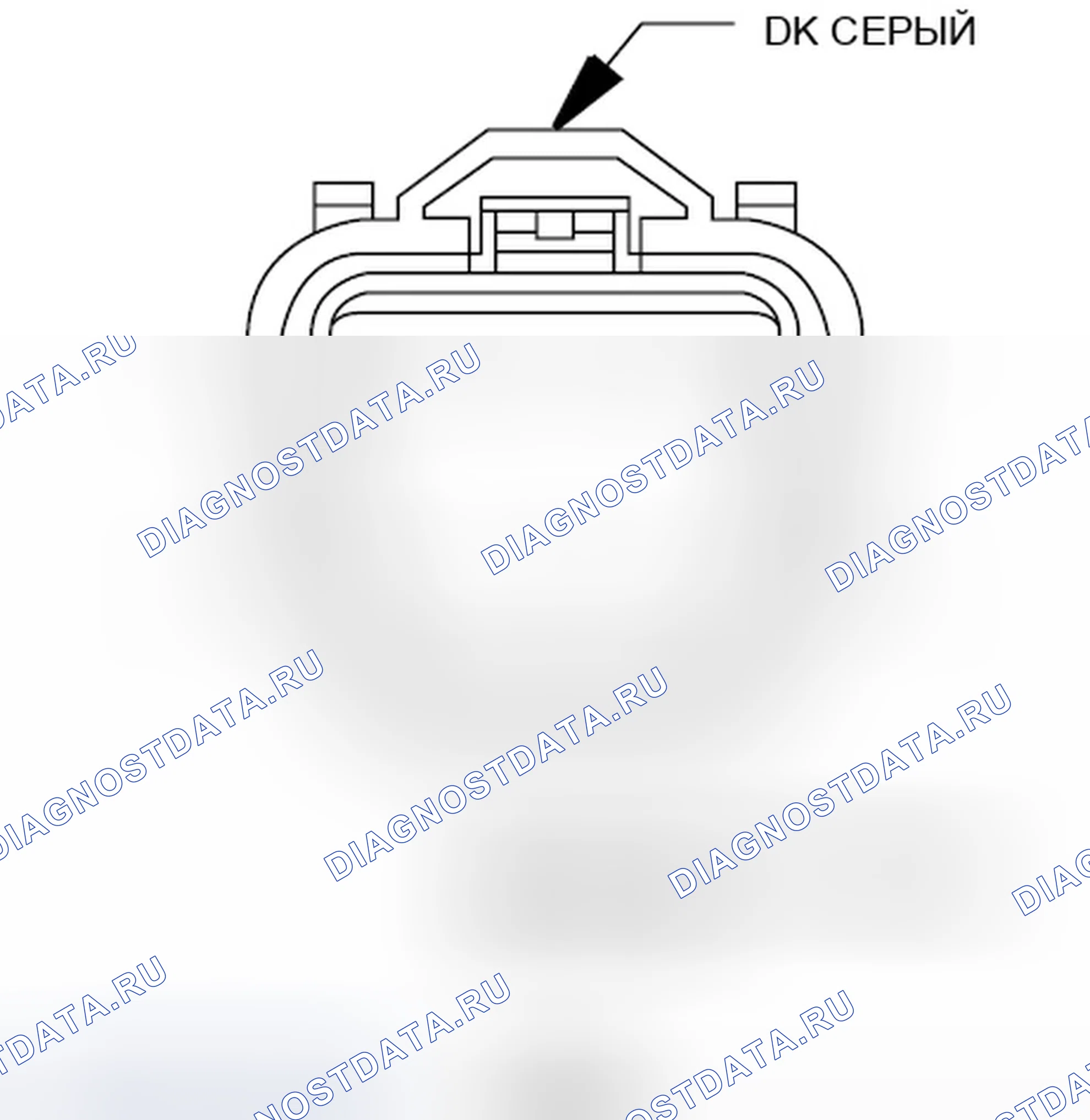 Рис. 150: Вид с торца разъема модуля топливного насоса (Fwd). Jeep Compass I