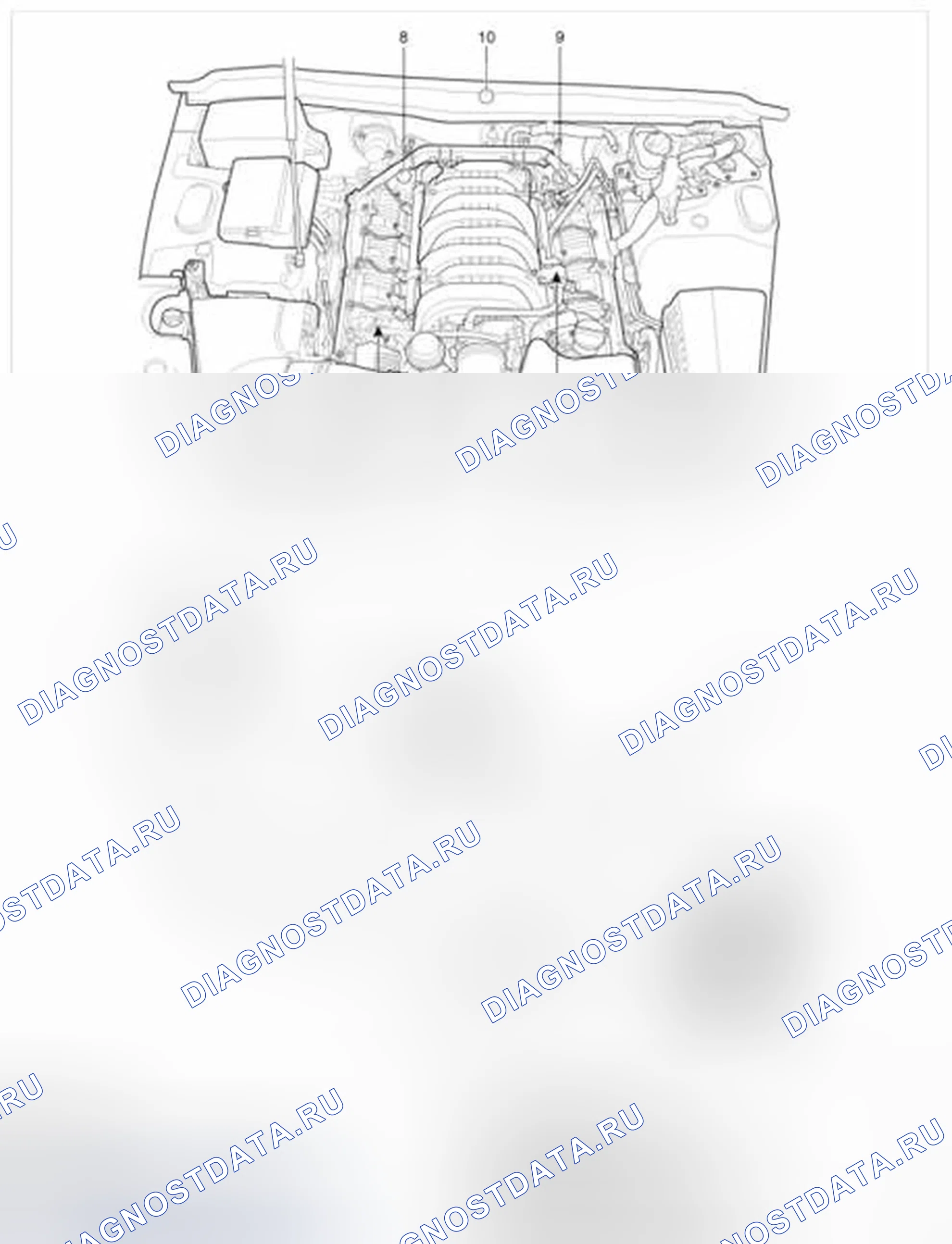 Рис. 2: Расположение компонентов. Hyundai Equus II