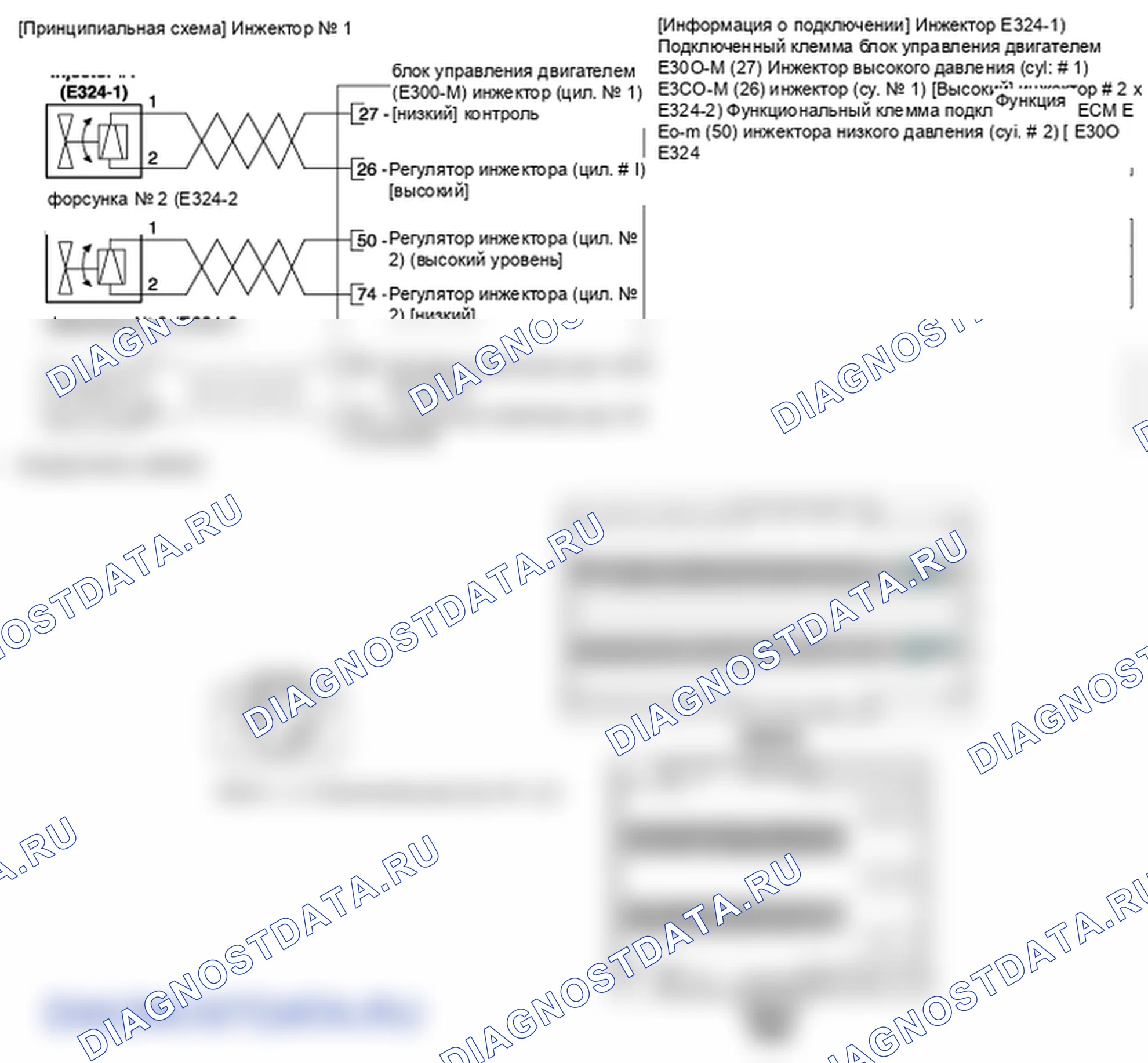 Фрагмент электросхемы: Инжектор. Hyundai GRAND i10/Xcent BA