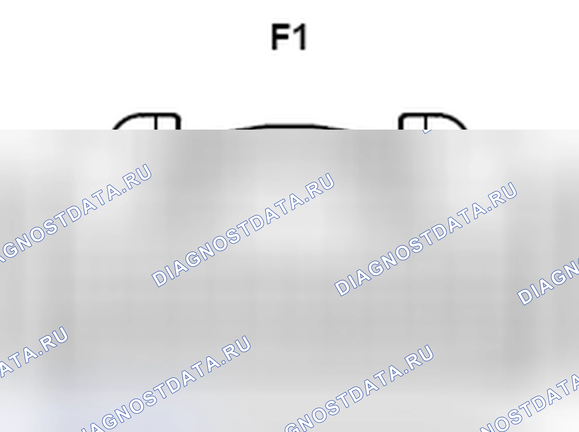 Рис. 1340: Комбинированный вид с торца соединителя расходомера (F1). Toyota Camry XV40 рестайлинг